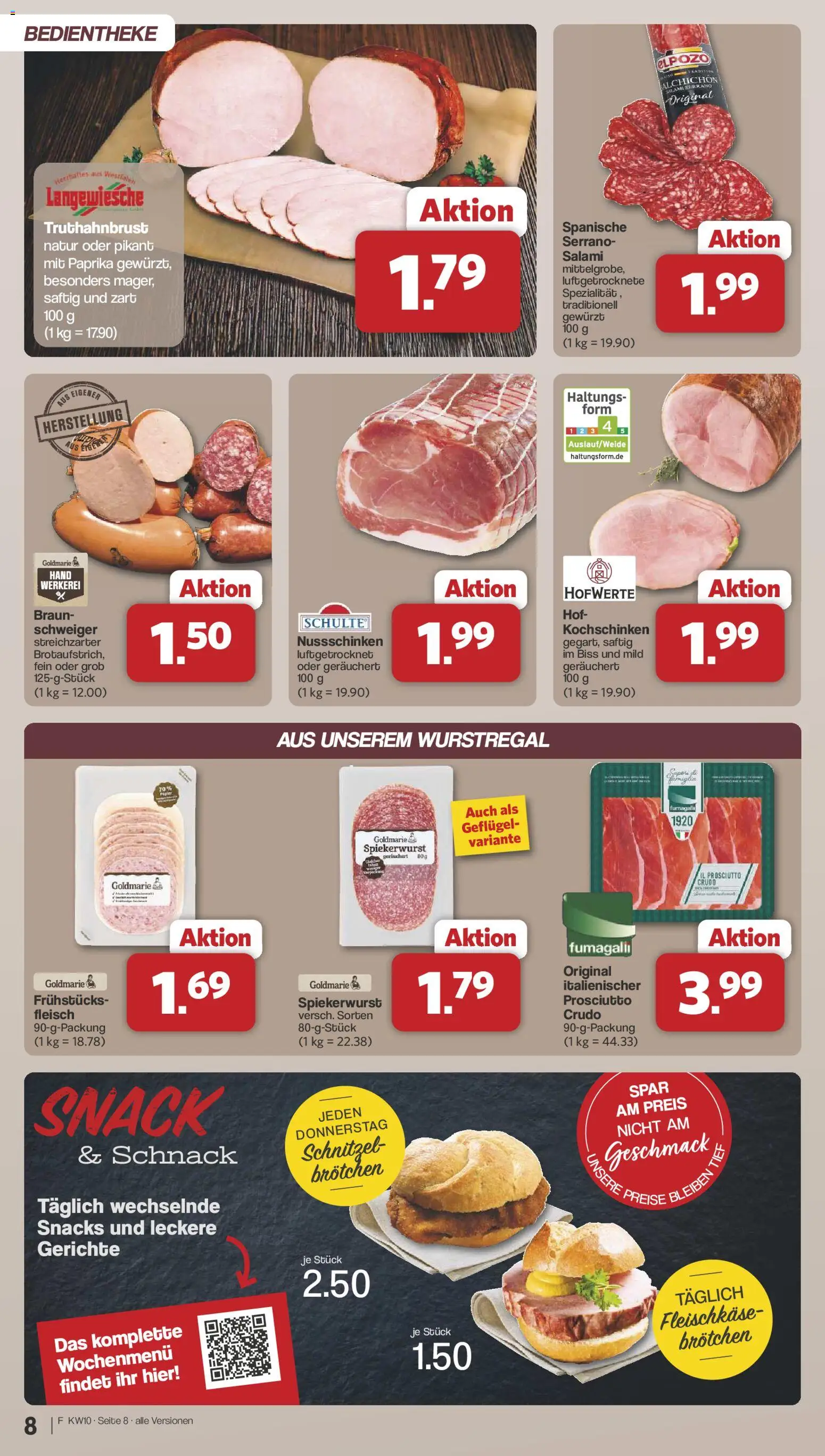 Famila Nordwest Prospekt 	 – gültig ab 02.03.2026 | Seite: 8 | Produkte: Schnitzel, Paprika, Salami, Fleisch