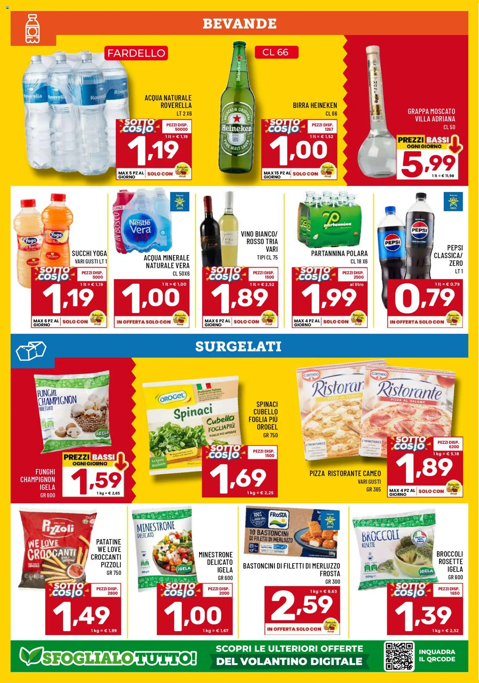 Volantino Il Centesimo del 24.10.2025 | Pagina: 10 | Prodotti: Patatine, Funghi, Broccoli, Acqua minerale