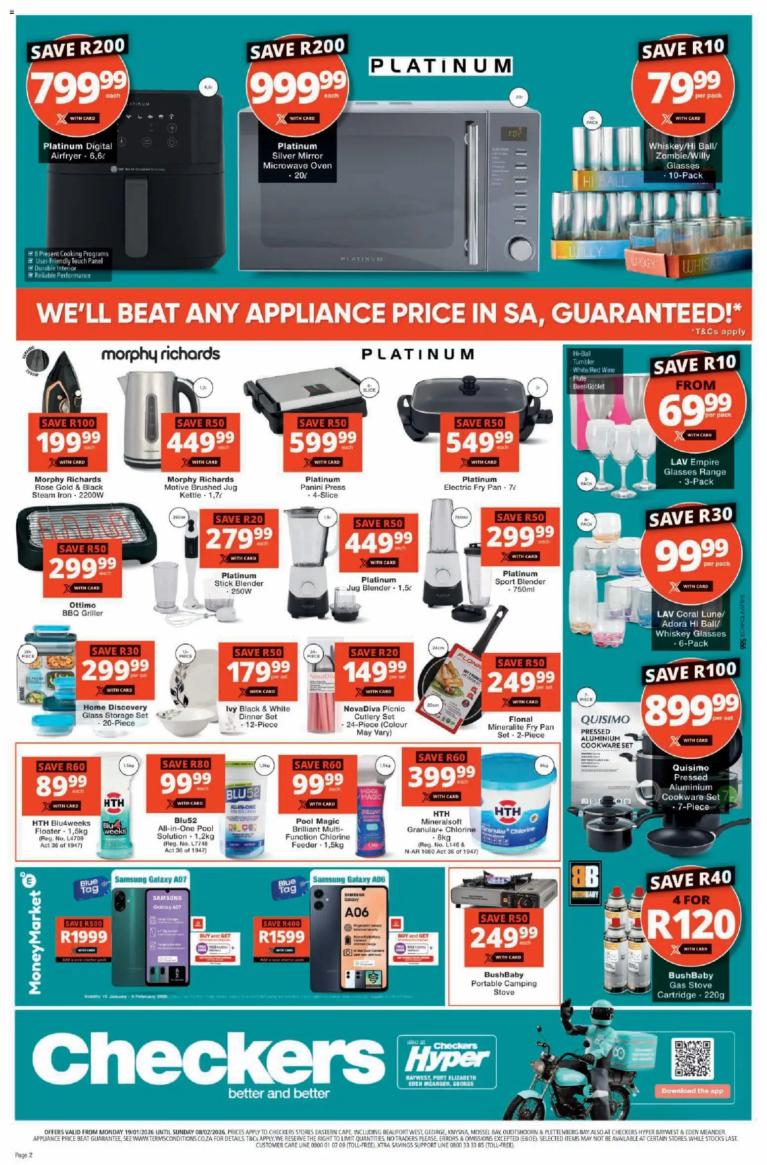 New Checkers catalogue – valid from 19.01.2026 | Page: 14 | Products: Glasses, Gas stove, Whiskey, Griller