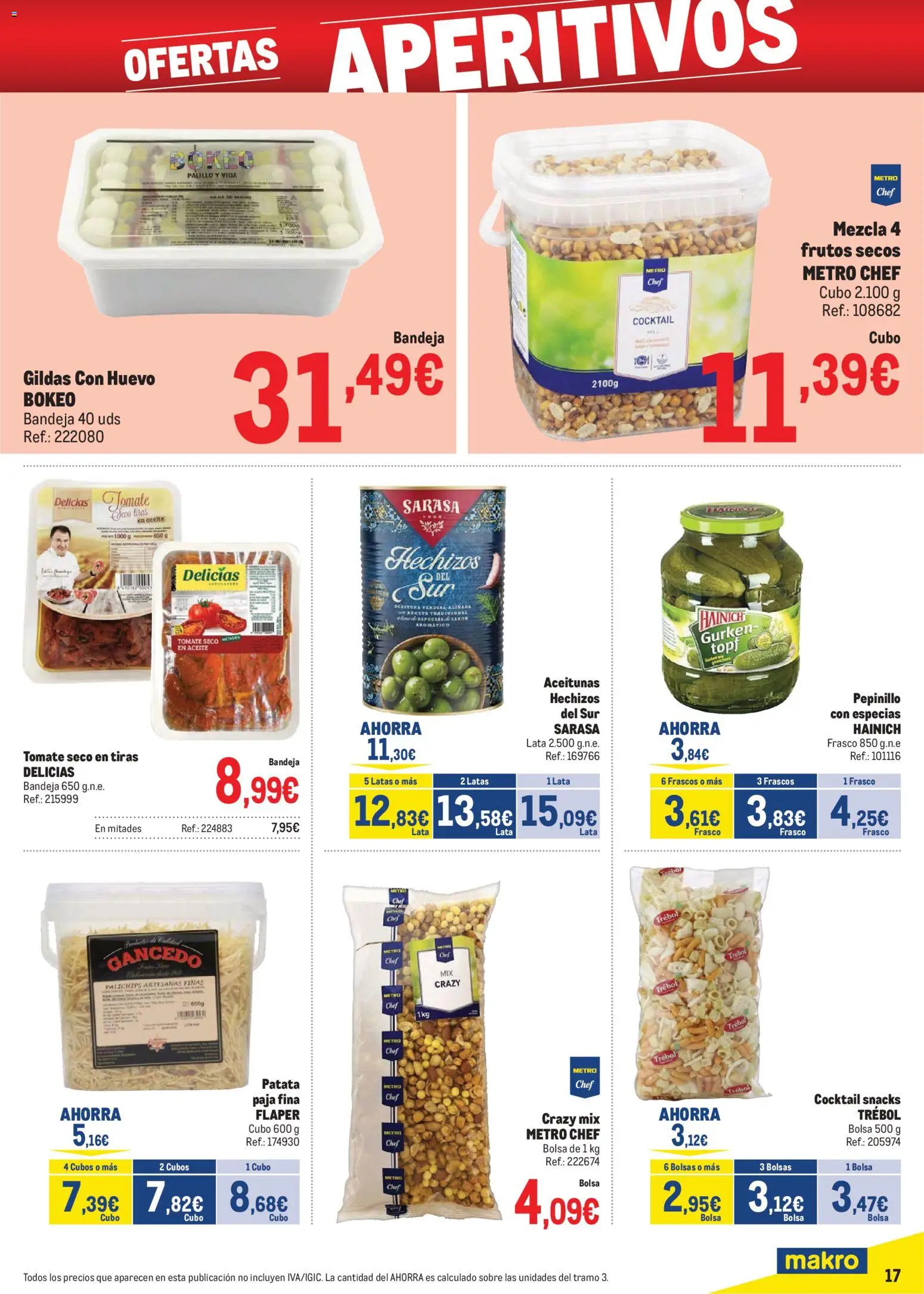 Makro - Precios Cataluña │ válido desde el 02.02.2026 | Página: 17 | Productos: Aceite, Frutos secos, Bolsa, Bandeja