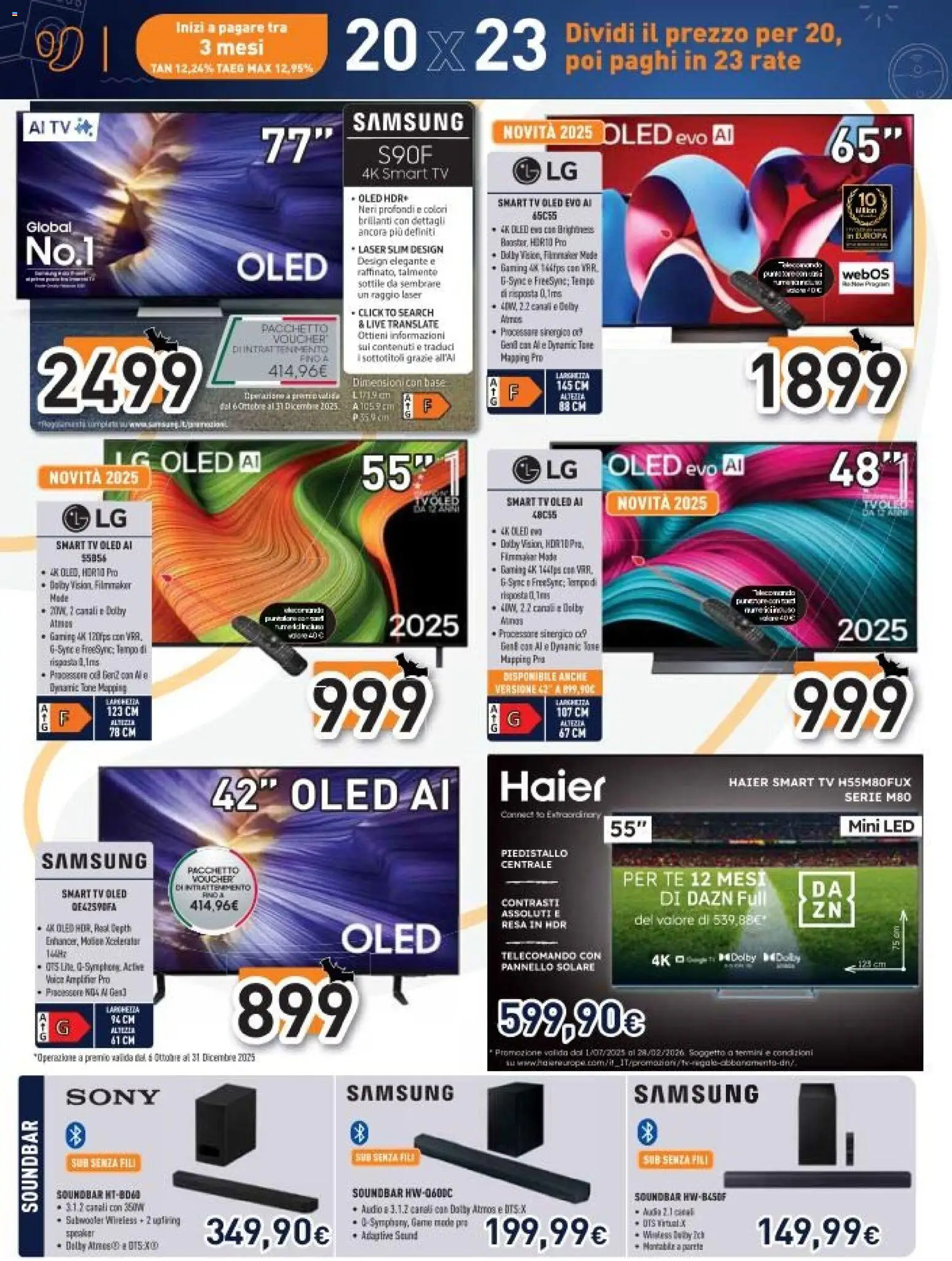 Volantino Unieuro del 27.10.2025 | Pagina: 6 | Prodotti: Telecomando, TV, Speaker, Samsung