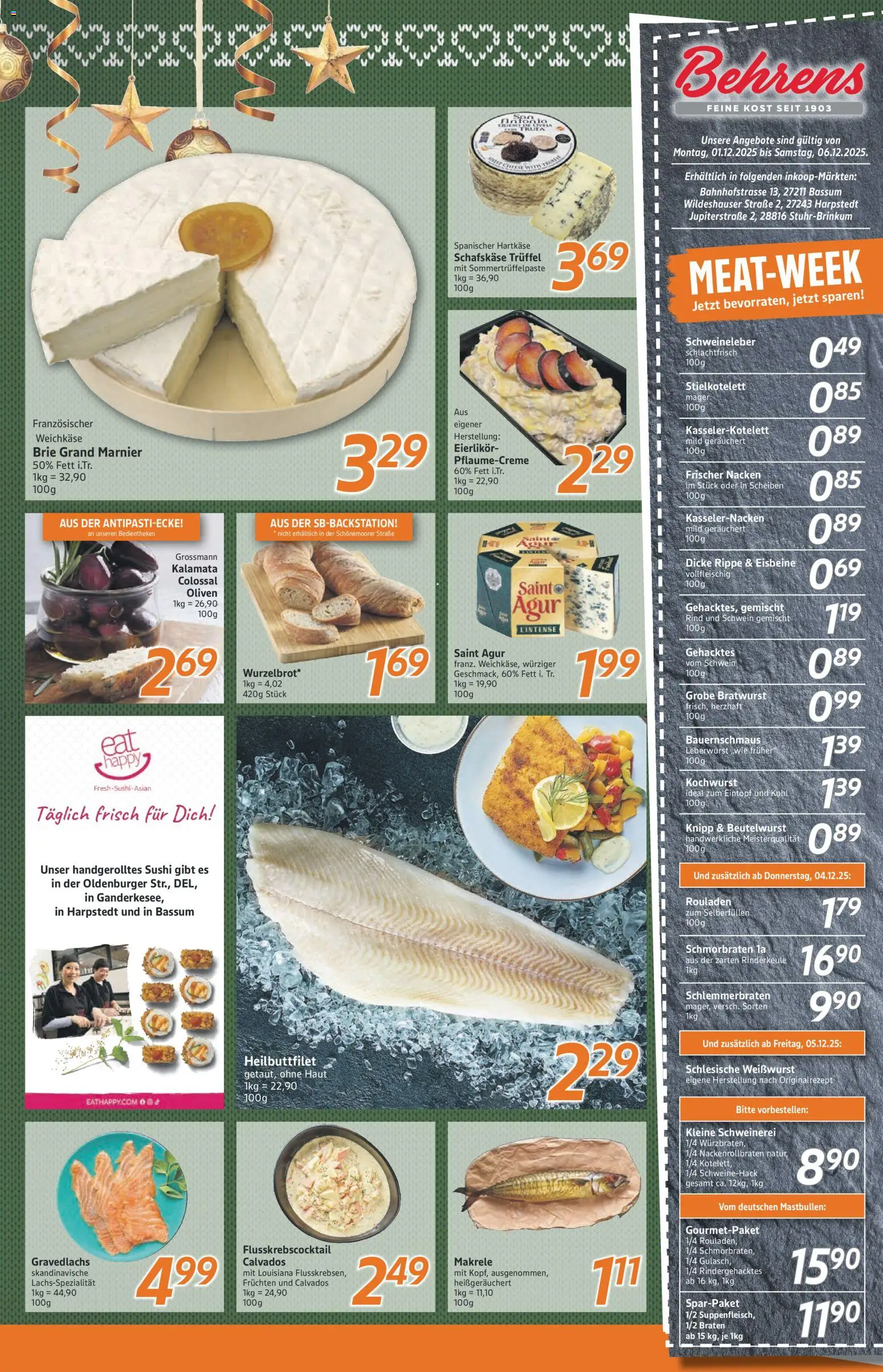 Inkoop Prospekt – gültig ab 01.12.2025 | Seite: 4 | Produkte: Bratwurst, Weißwurst, Schafskase