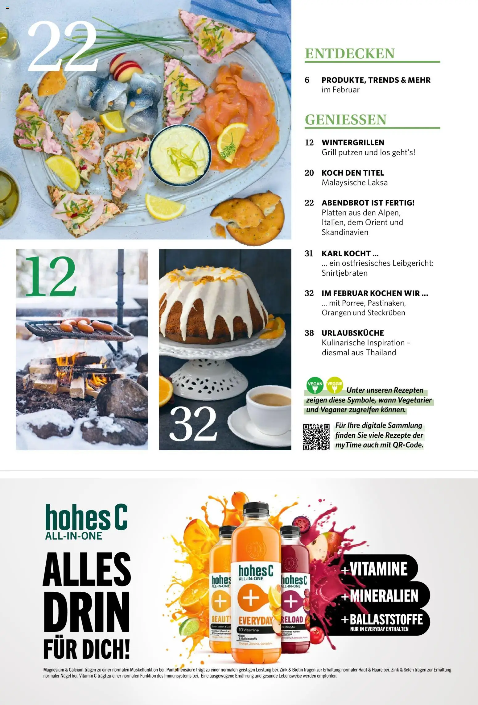 Famila Nordwest myTime Februar 2026 – gültig ab 01.02.2026 | Seite: 4 | Produkte: Grill, Orangen, Hohes c