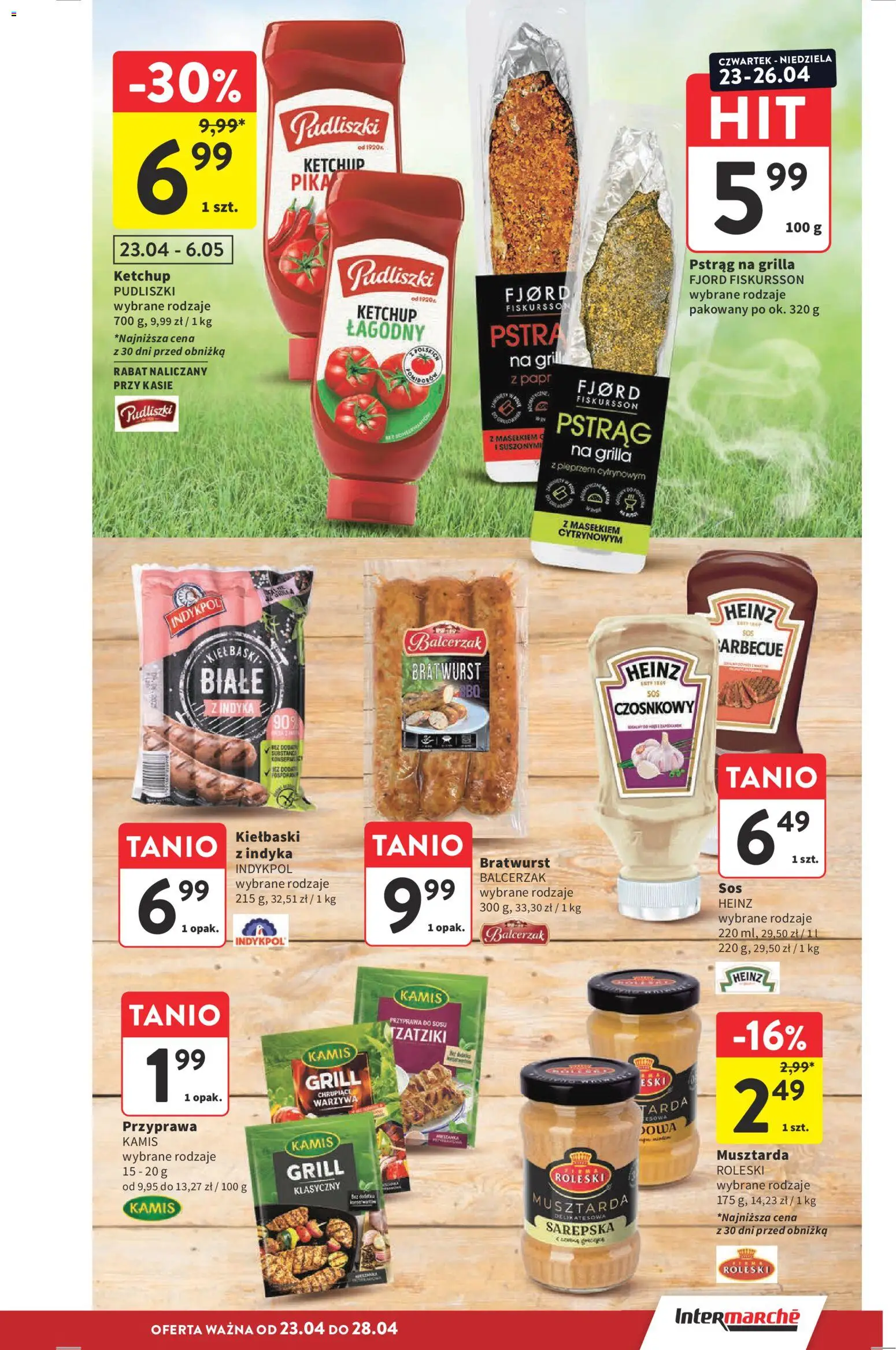 Intermarche gazetka od 23.04.2026 | Strona: 7 | Produkty: Tzatziki, Grill, Ketchup pudliszki, Warzywa