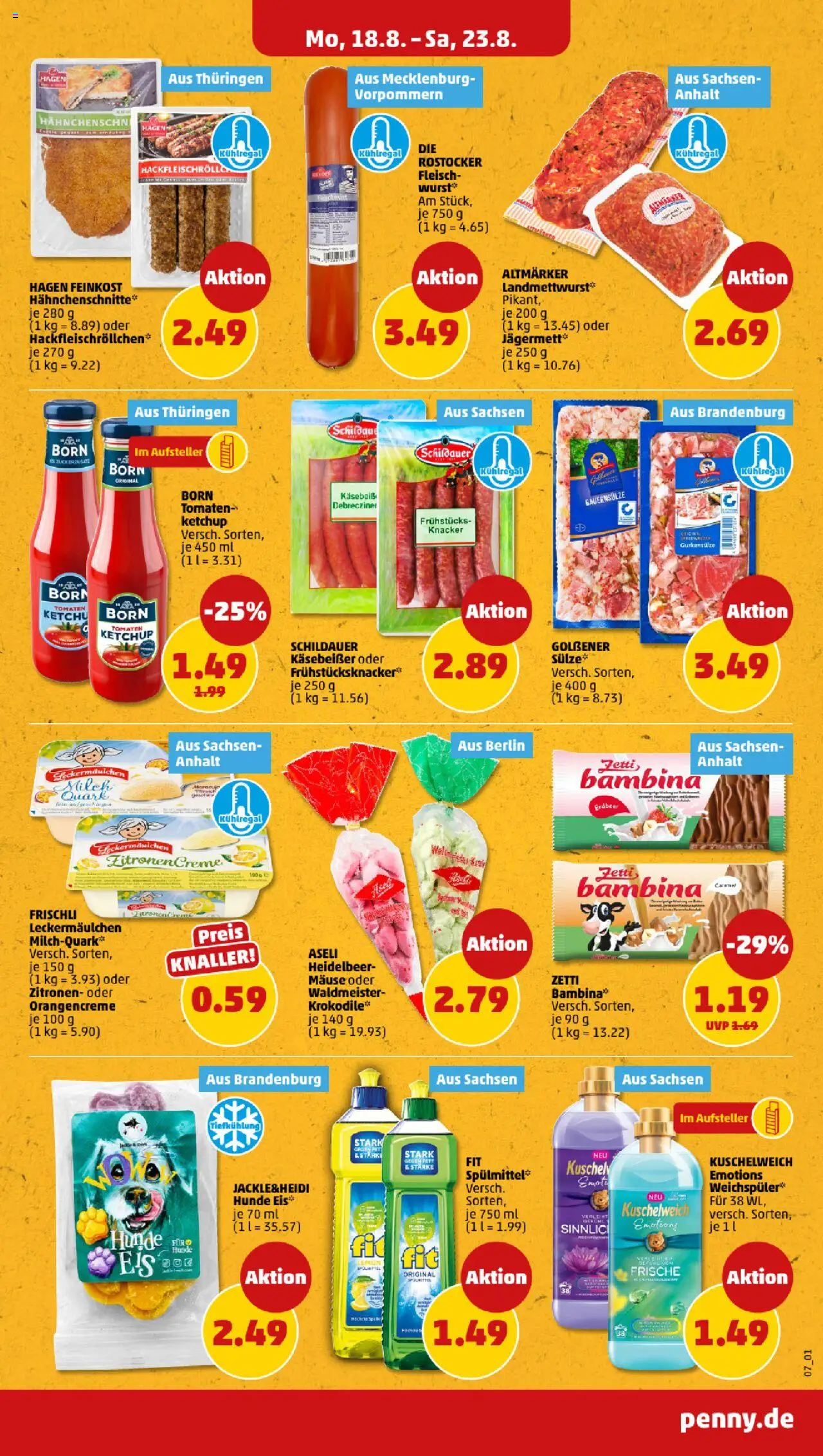 Penny Prospekt 	 - gültig ab dem 18.08.2025 | Seite: 7 | Produkte: Kuschelweich, Weichspüler, Eis, Zitronen