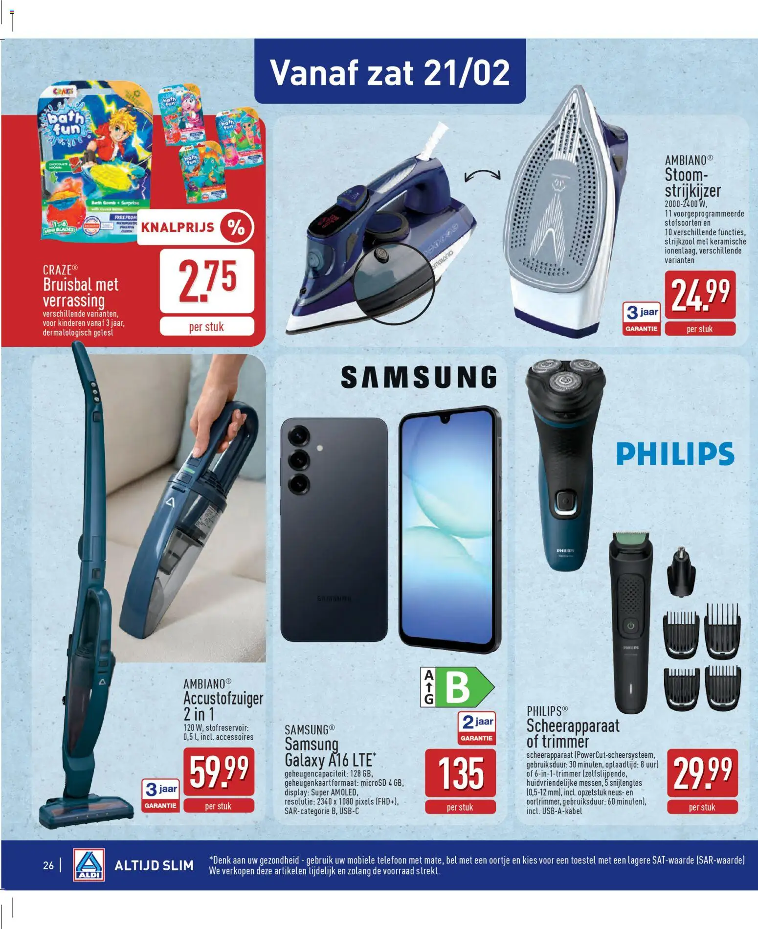 {H1} | Pagina: 26 | Producten: Telefoon, Strijkijzer, Scheerapparaat, Trimmer