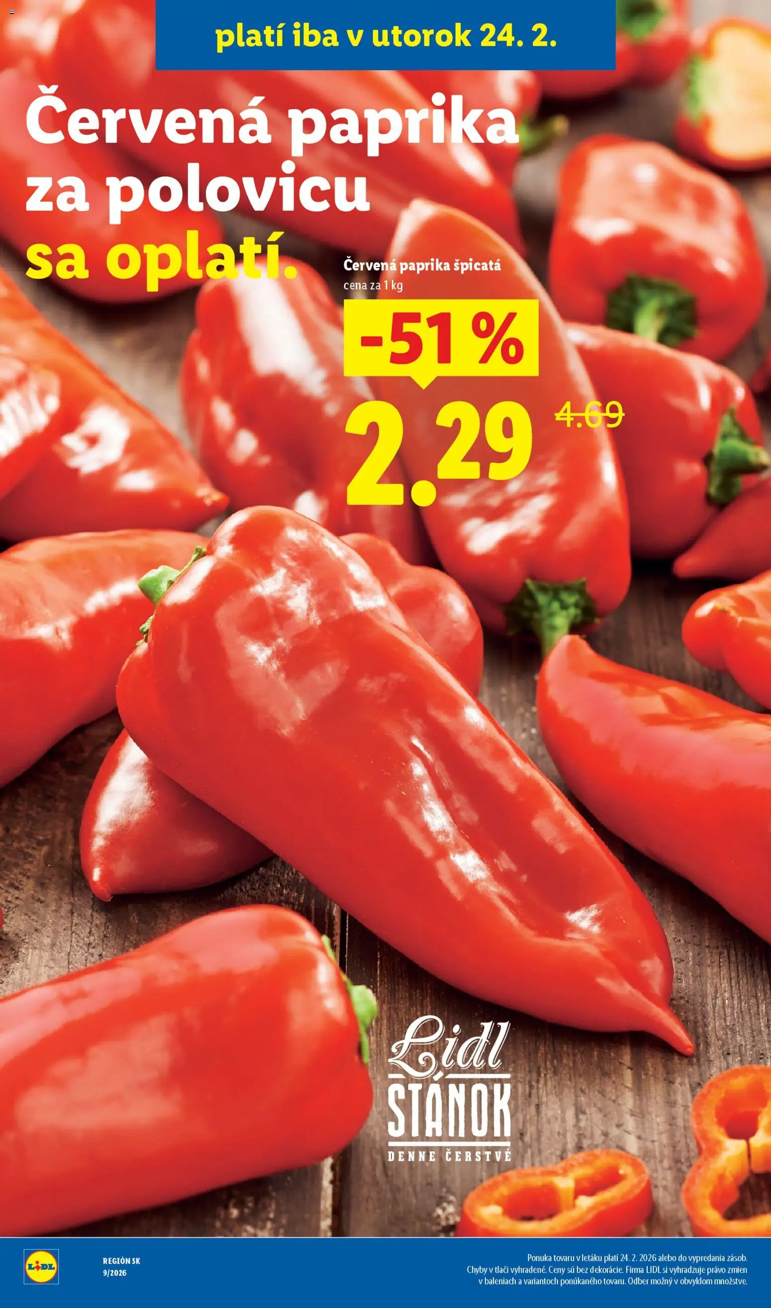 Nové Lidl akcie – leták je platný od 26.02.2026 | Strana: 51 | Produkty: Paprika, Červená paprika
