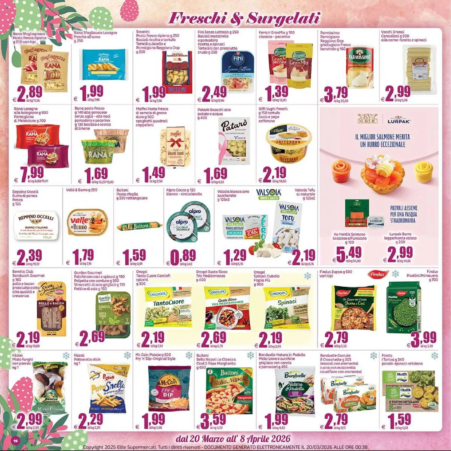 Volantino Elite Supermercati del 20.03.2026 | Pagina: 16 | Prodotti: Pasta sfoglia, Acqua, Spinaci, Stracciatella
