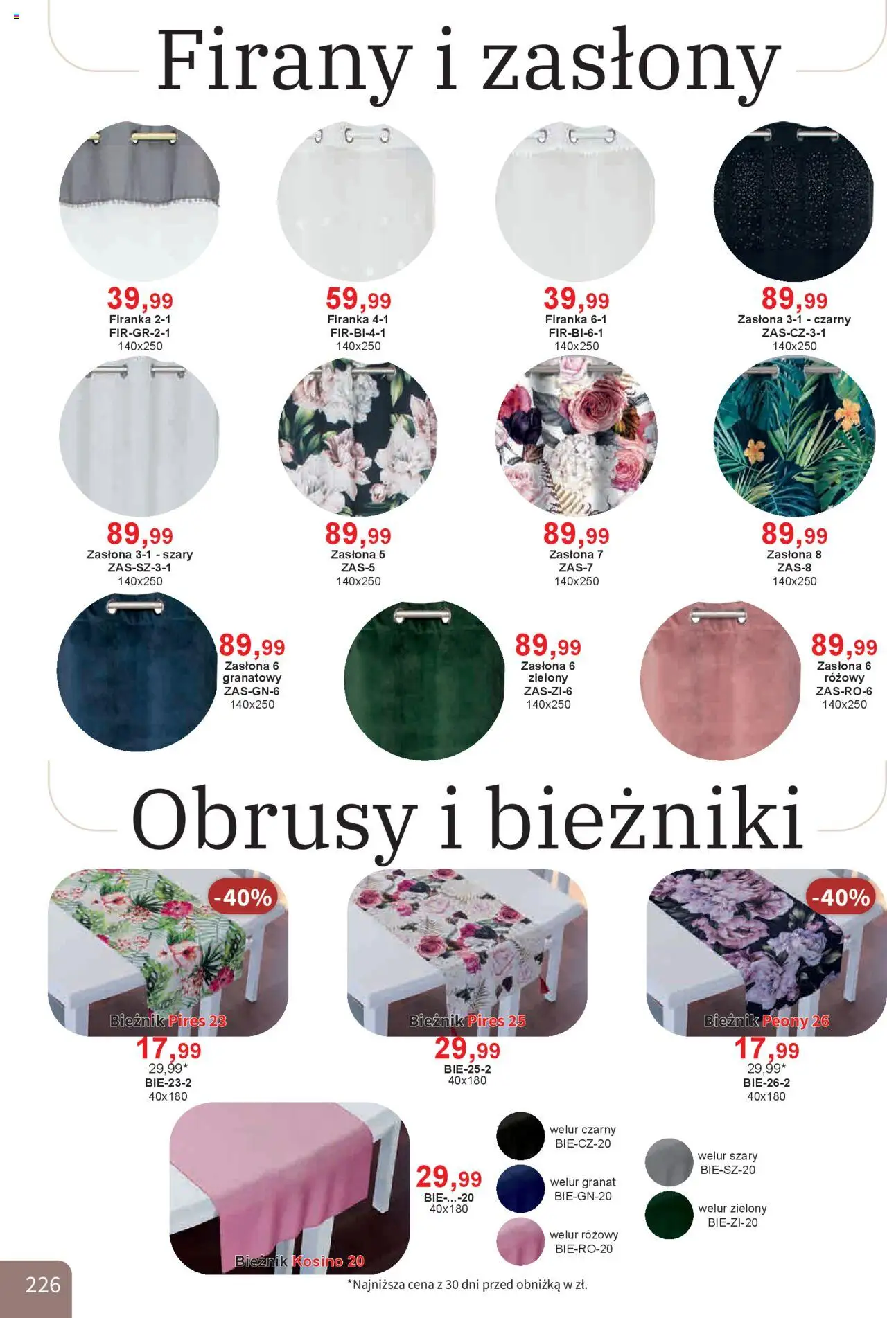 Bodzio Katalog od 01.10.2025 | Strona: 226 | Produkty: Firany, Zasłony