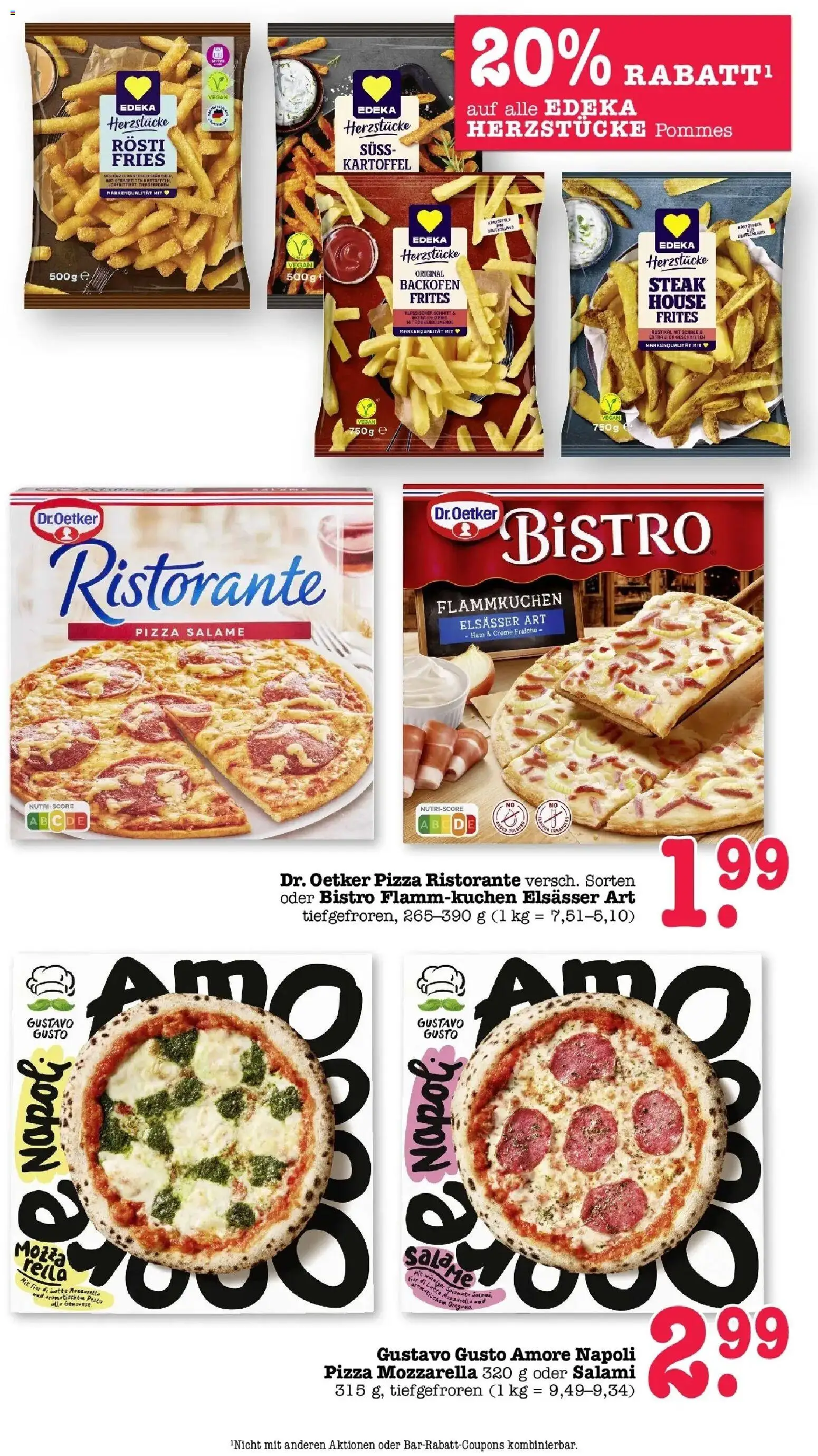 Angebote – gültig ab 20.04.2026 | Seite: 24 | Produkte: Mozzarella, Pommes, Wasser, Salami