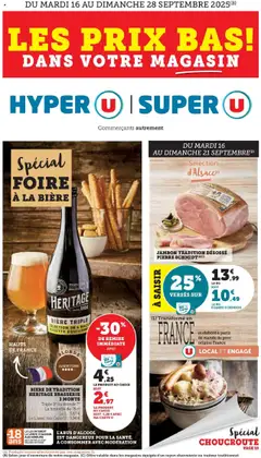 Hyper U - Prévisualisation de Hyper U - Choucroute / foire à la bière valide à partir de 15.09.2025
