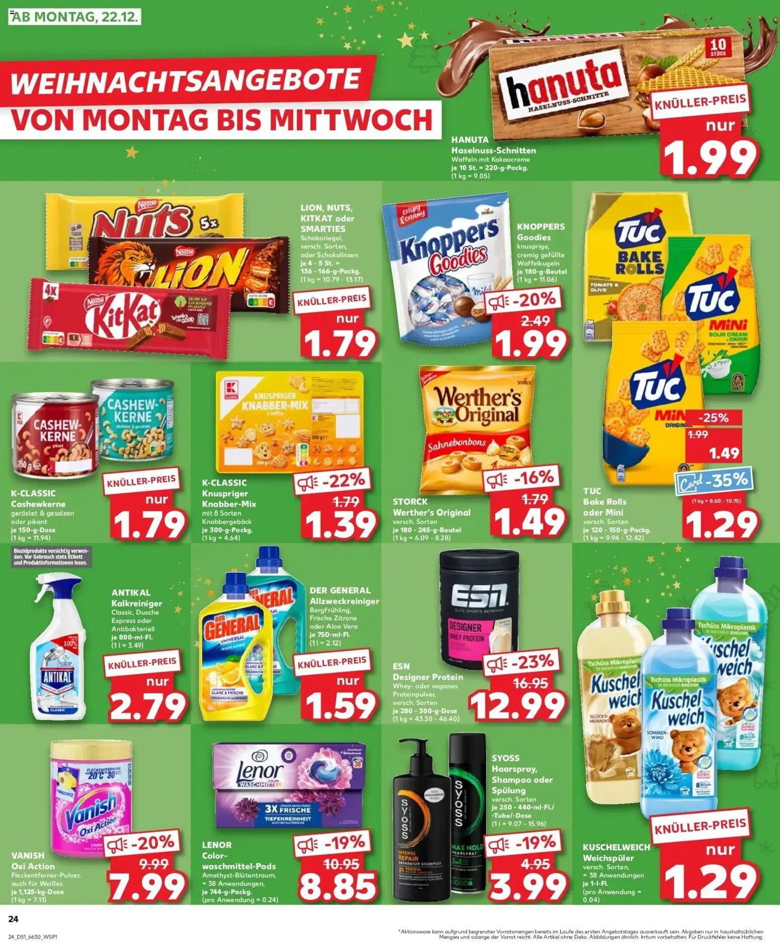 Kaufland prospekt Siegen	 – gültig ab 18.12.2025 | Seite: 24 | Produkte: Shampoo, Spülung, Waffeln, Zitrone