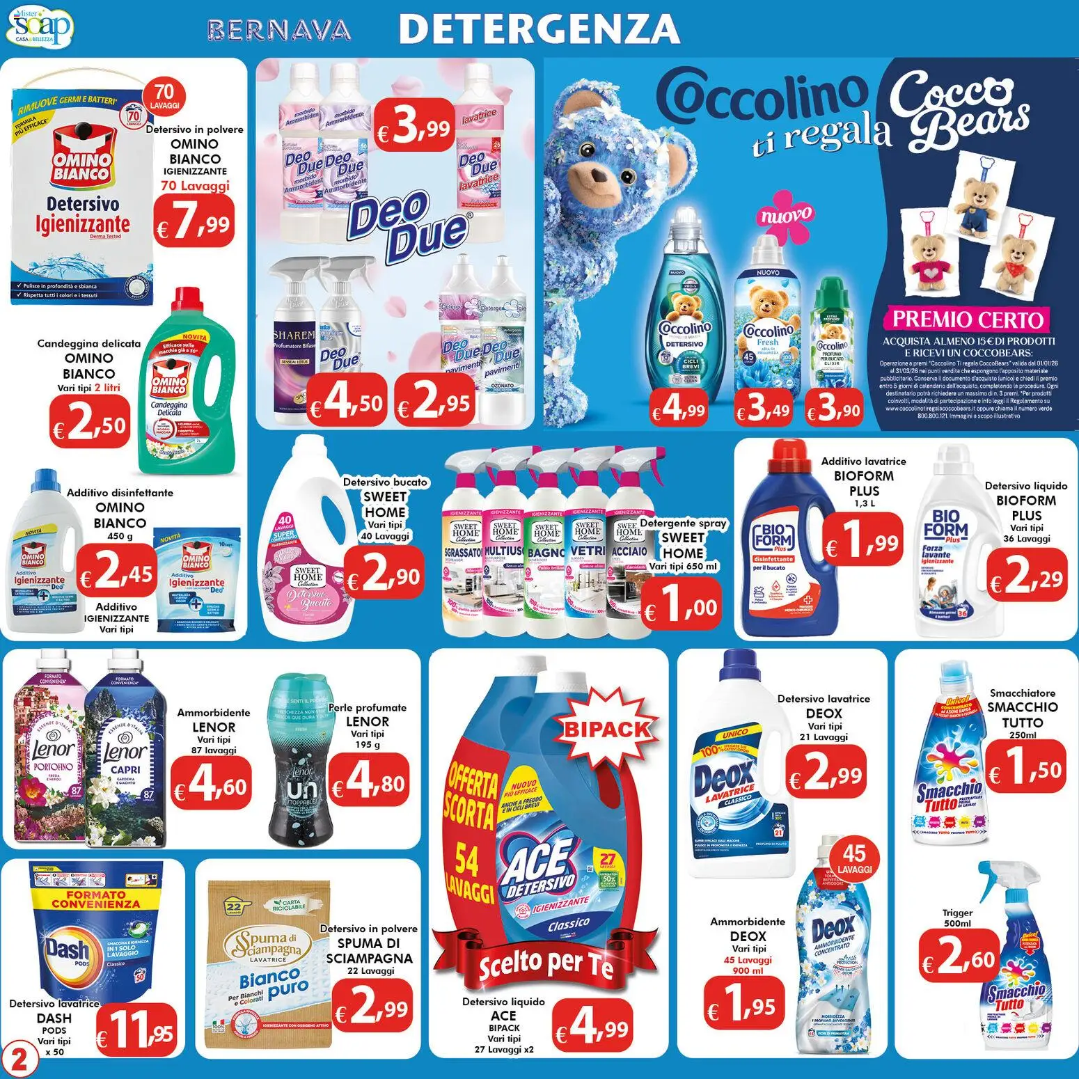 Volantino Bernava del 27.02.2026 | Pagina: 2 | Prodotti: Detersivo in polvere, Ammorbidente, Detergente, Profumo