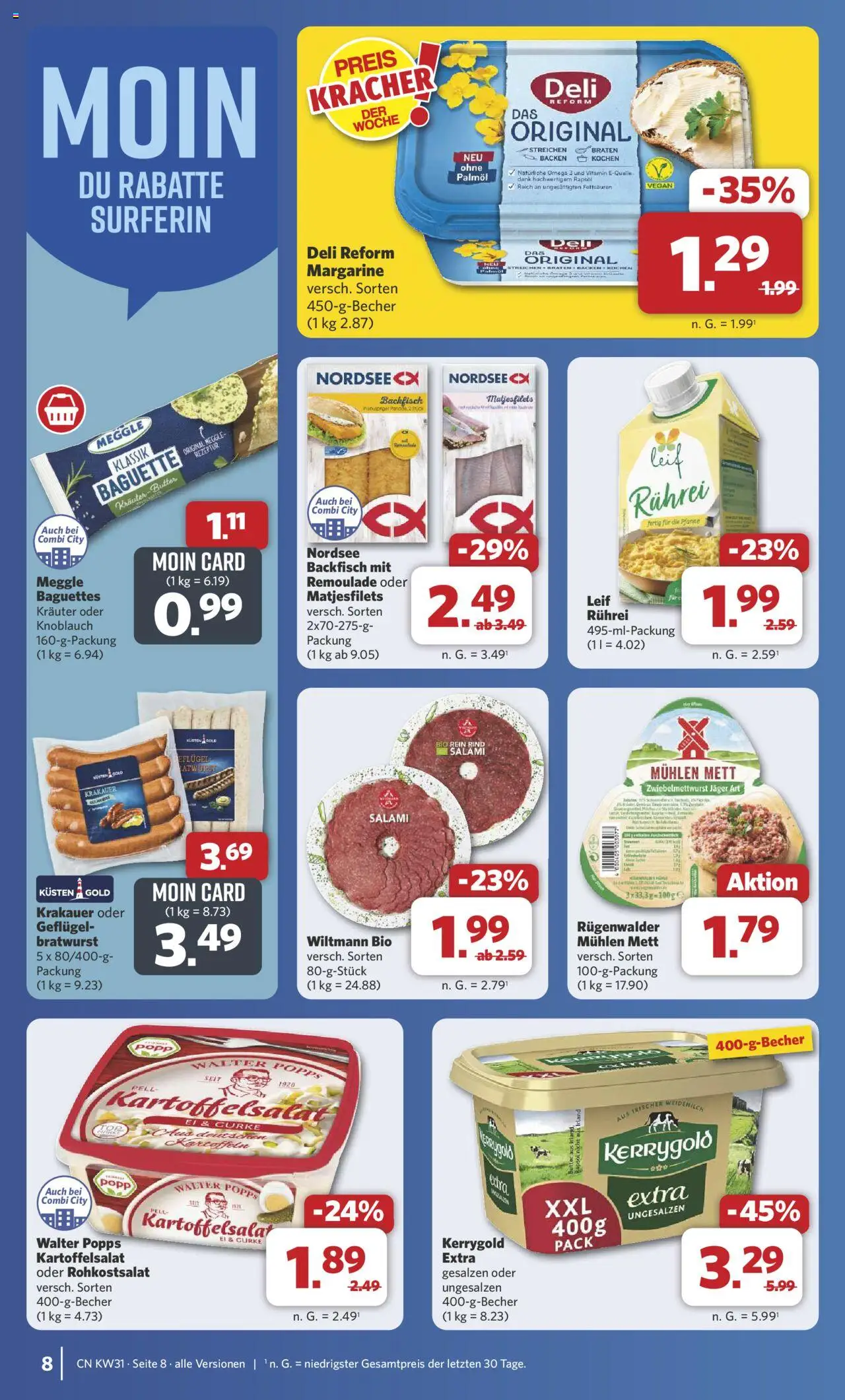 Combi Prospekt 	 - gültig ab dem 28.07.2025 | Seite: 8 | Produkte: Rapsöl, Baguette, Salami, Kerrygold butter