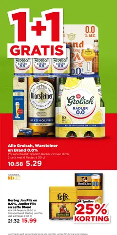 Grolsch Radler citroen 0.0%, 2 sets met 6 flesjes à 30 cl - Voorbeeld van een folder van Plus, geldig van 01.01.2026 | Pagina: 23 | Producten: Citroen, Bier, Kan, Alcohol