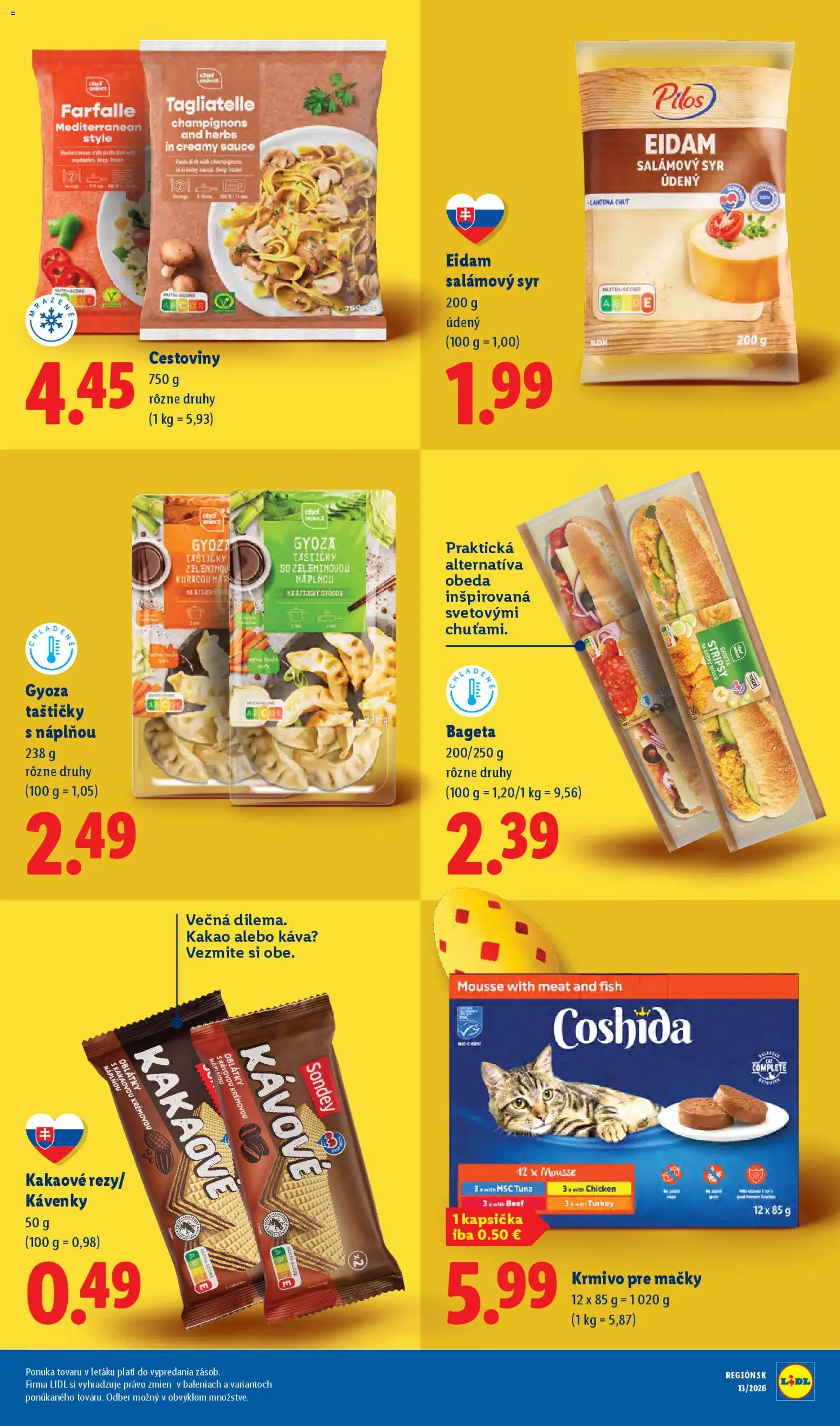 Nové Lidl akcie – leták je platný od 23.03.2026 | Strana: 83 | Produkty: Káva, Cestoviny, Eidam, Kakao