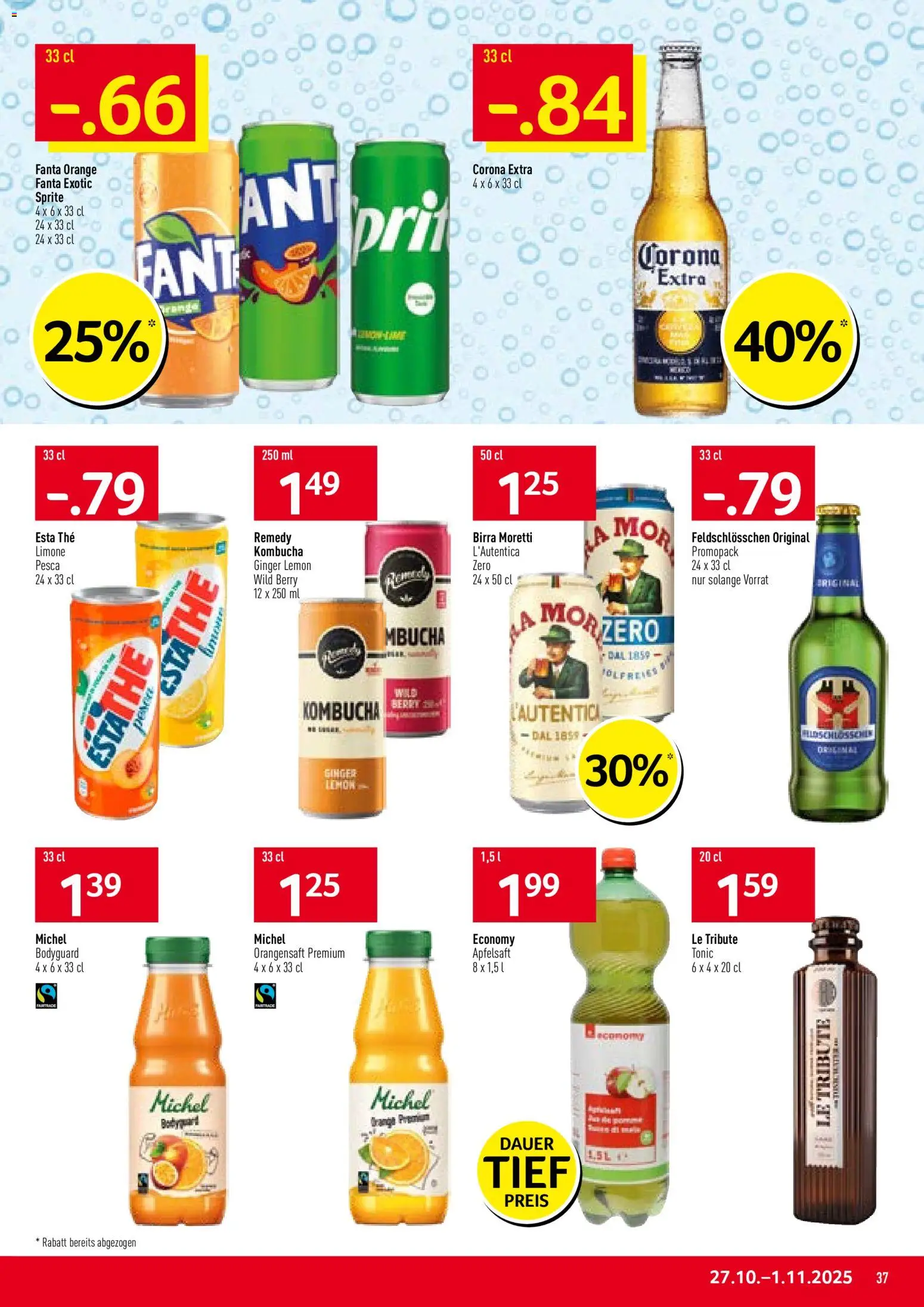Prodega Aktionen – gültig ab 27.10.2025 | Seite: 37 | Produkte: Fanta, Sprite, Orangensaft, Apfelsaft