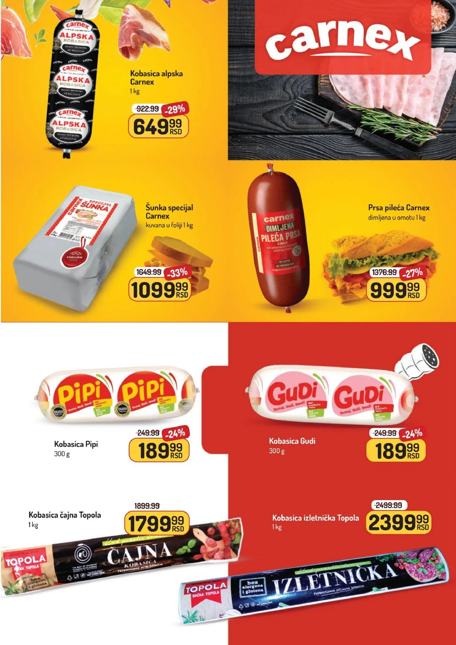 Aman katalog - važi od 05.01.2026 | Strana: 4 | Proizvode: Pileća prsa, Dimljena pileća prsa, Šunka, Kobasica