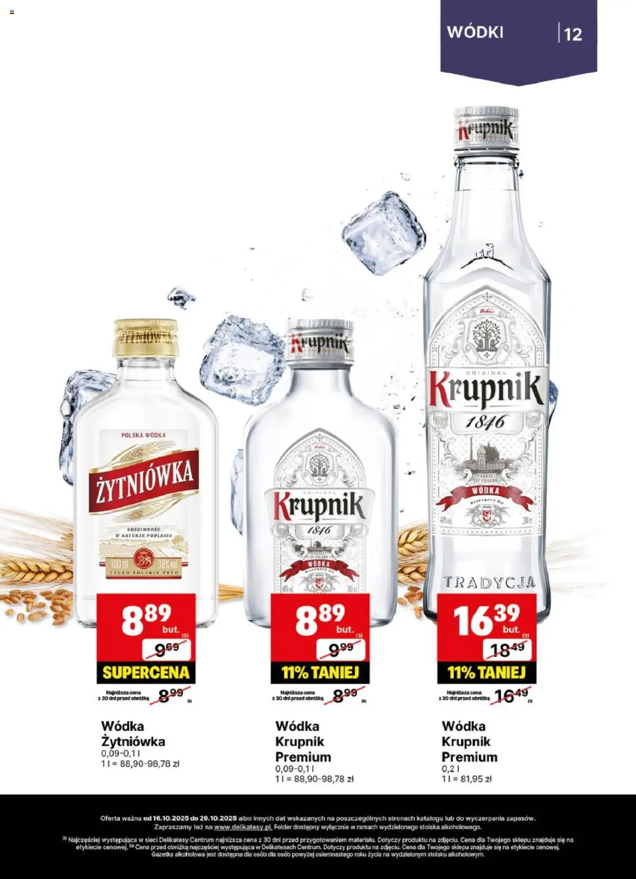 Delikatesy Centrum Gazetka - DeliBarek od 16.10.2025 | Strona: 12 | Produkty: Delikatesy, Krupnik wódka, Wódka