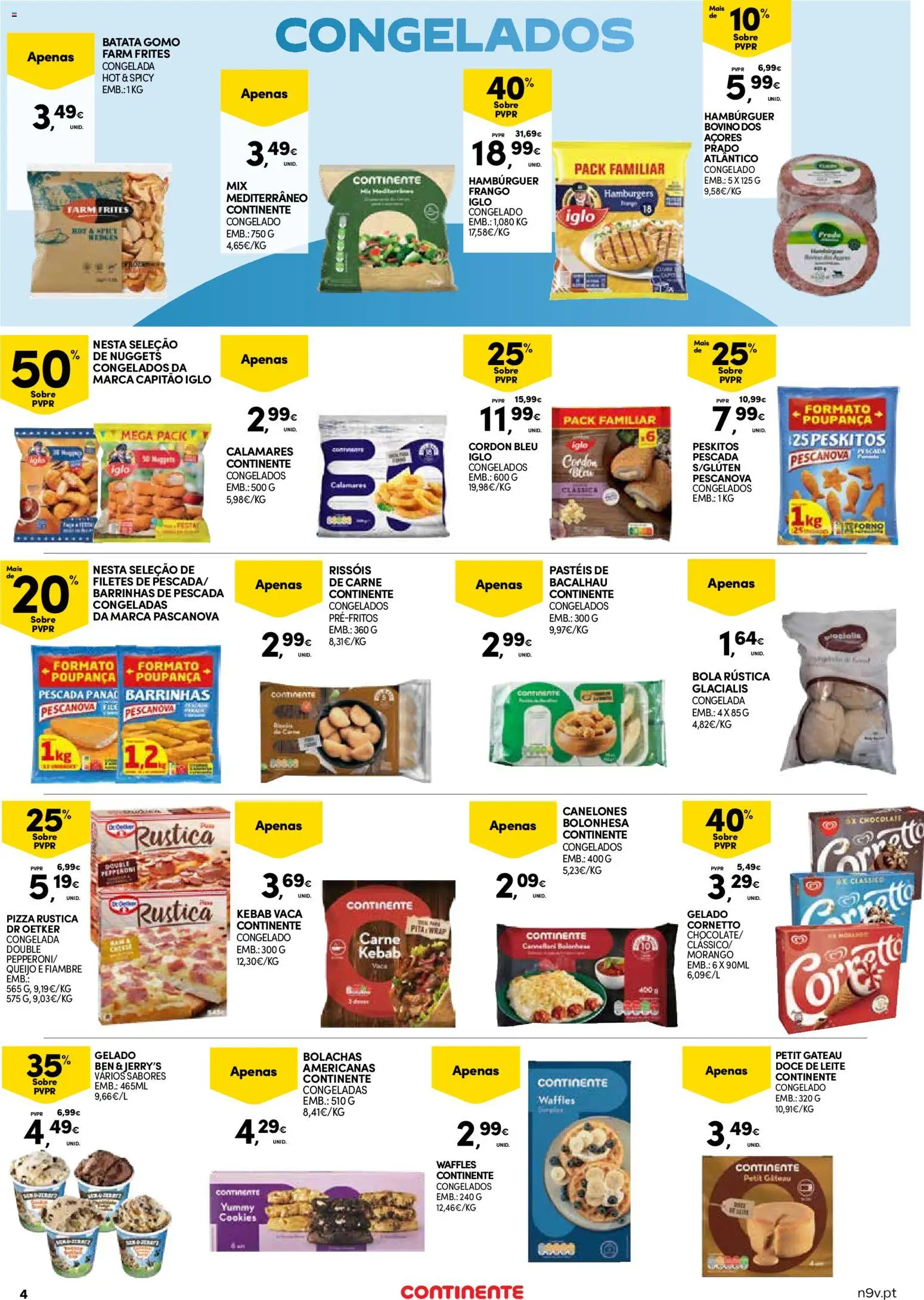 Continente - Açores: Folheto Quinzenal │ válido de 22.01.2026 | Página: 4 | Produtos: Bacalhau, Bolachas, Leite, Chocolate