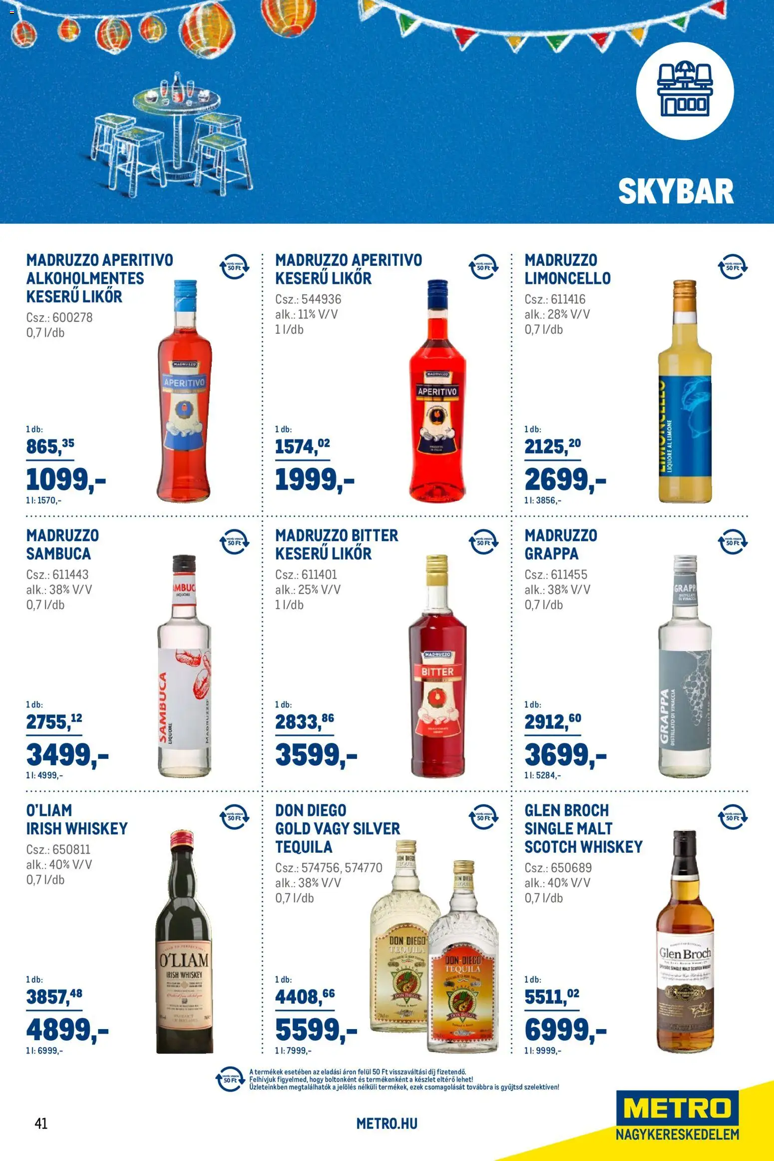 Metro akciós ujság - amely érvényes a következő dátumtól: 03.03.2026 | Oldal: 41 | Termékek: Whiskey, Irish whiskey, Likőr, Só