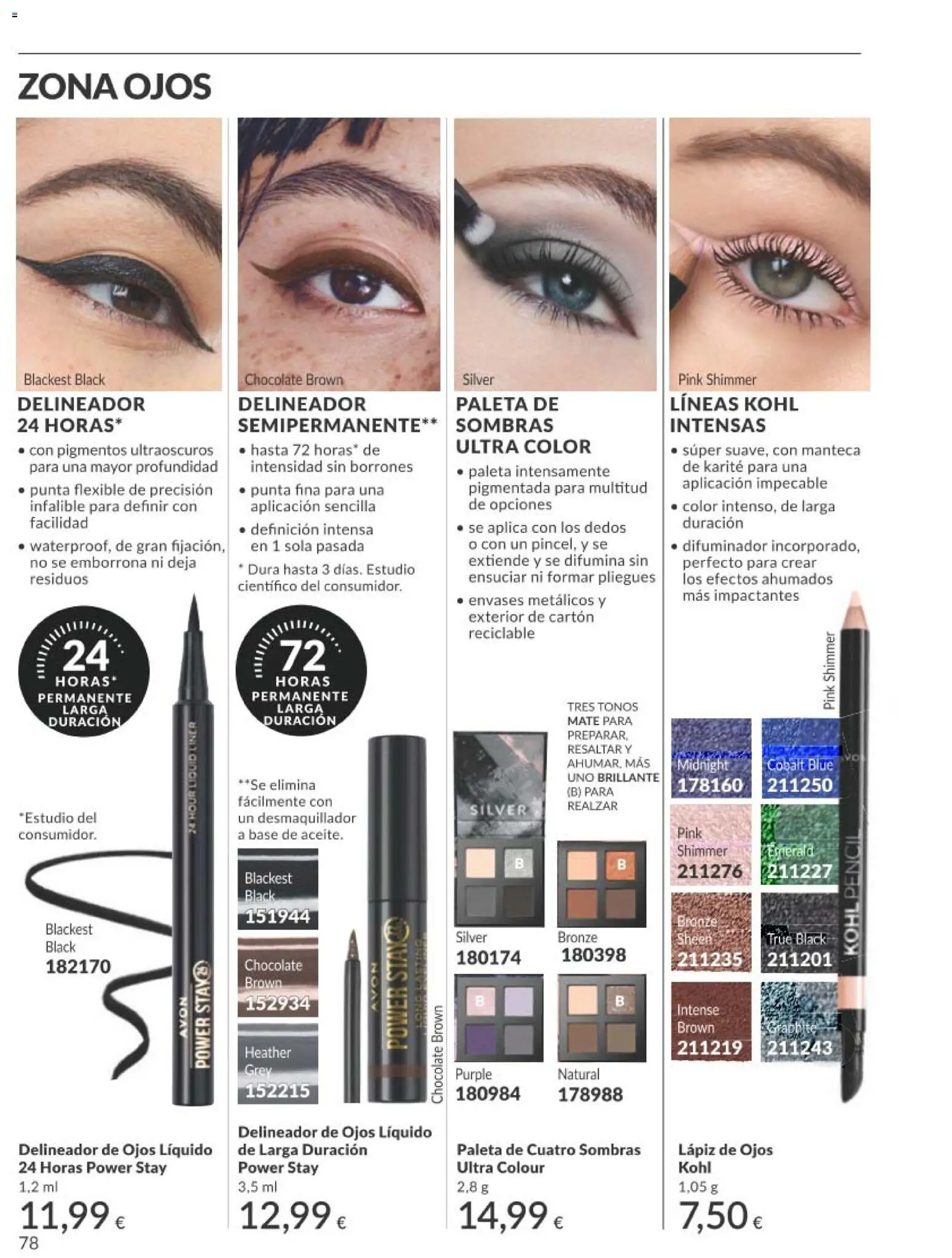 Catálogo AVON campaña 11 Black Friday │ válido desde el 01.11.2025 | Página: 78 | Productos: Delineador de ojos, Desmaquillador, Manteca, Γάλα σε σκόνη