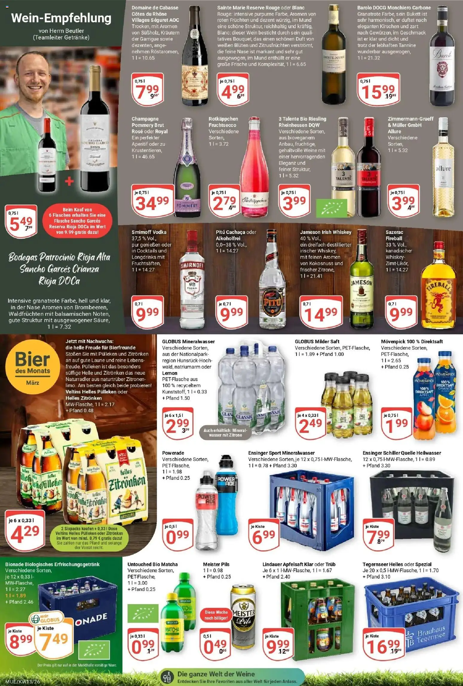 Globus prospekt Mühldorf	 – gültig ab 23.03.2026 | Seite: 14 | Produkte: Rouge, Zitrone, Powerade, Zitronen
