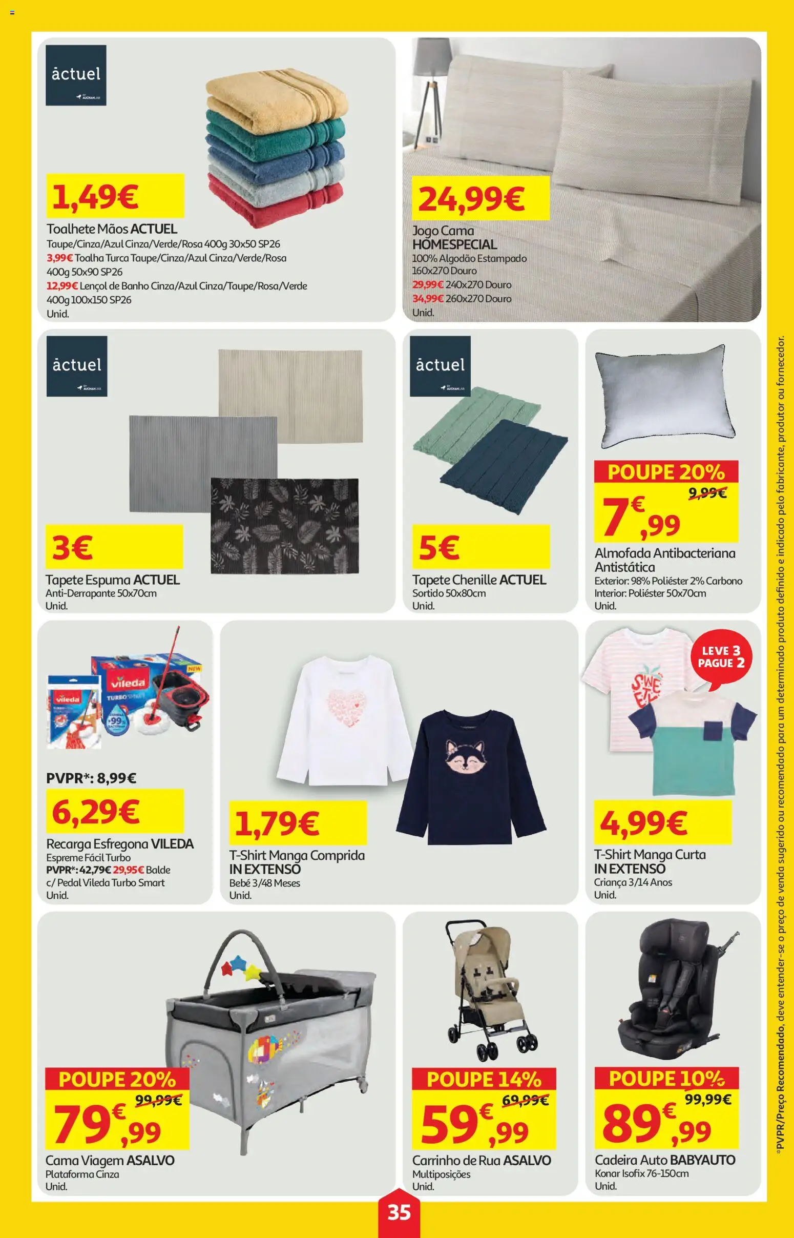 Auchan folheto │ válido de 09.04.2026 | Página: 35 | Produtos: Cama, Lençol, Cadeira, Tapete