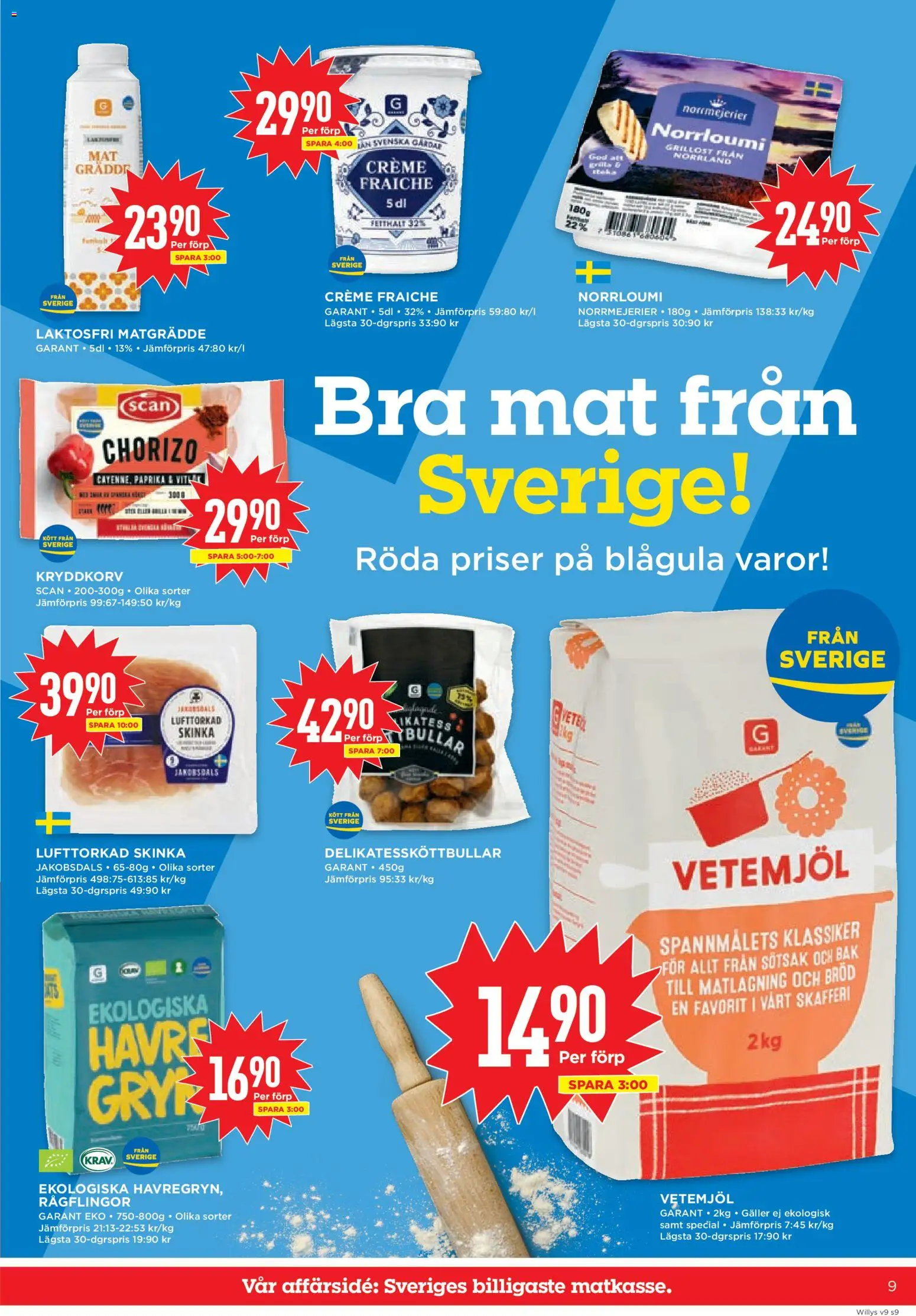 Willys reklamblad aktuell från 23.02.2026 | Sida: 9 | Produkter: Grillost, Galler, Bröd, Vitlök