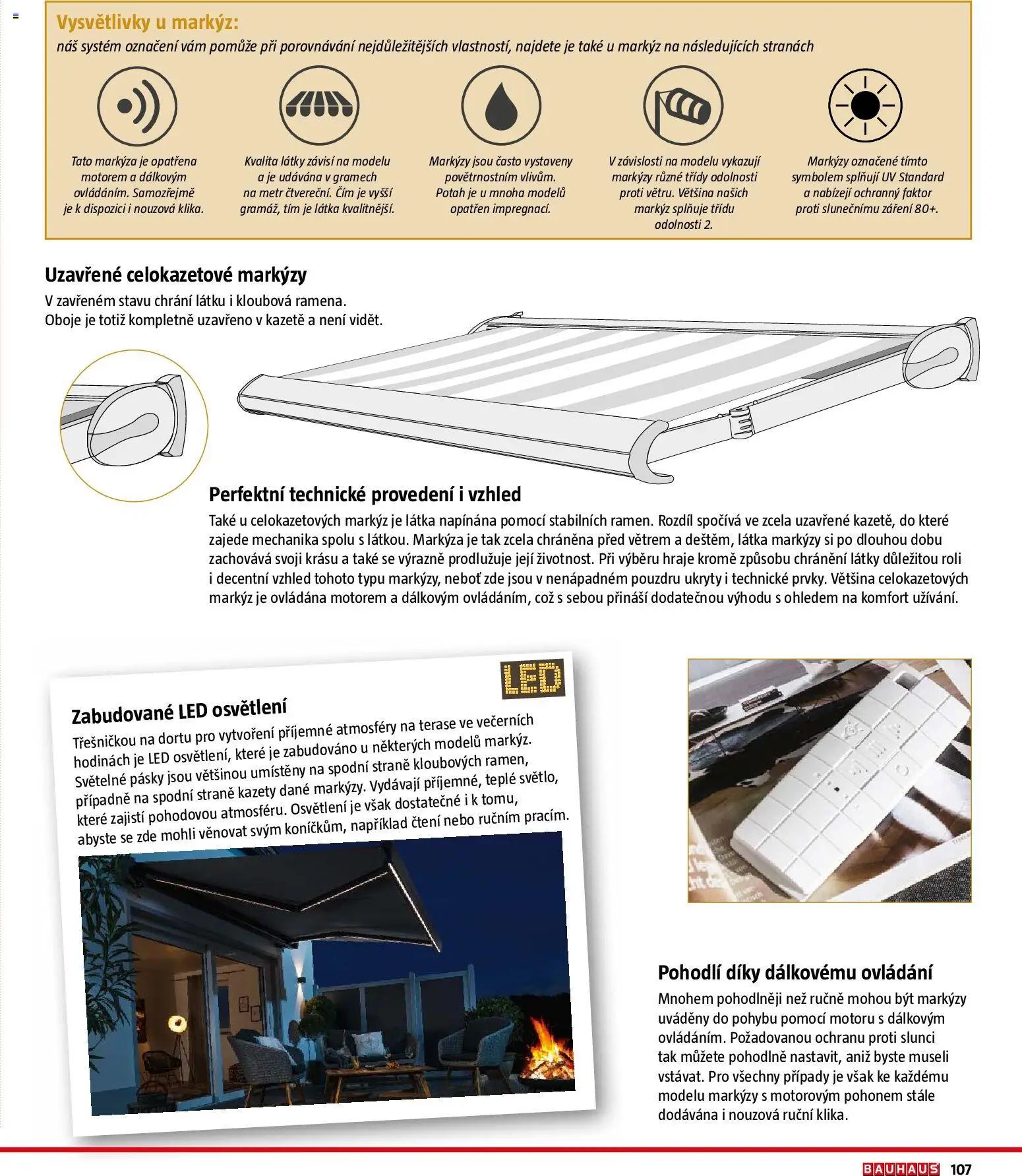 Bauhaus katalog Záhradní nábytek od 08.04.2026 | Strana: 107 | Produkty: LED, Markýza