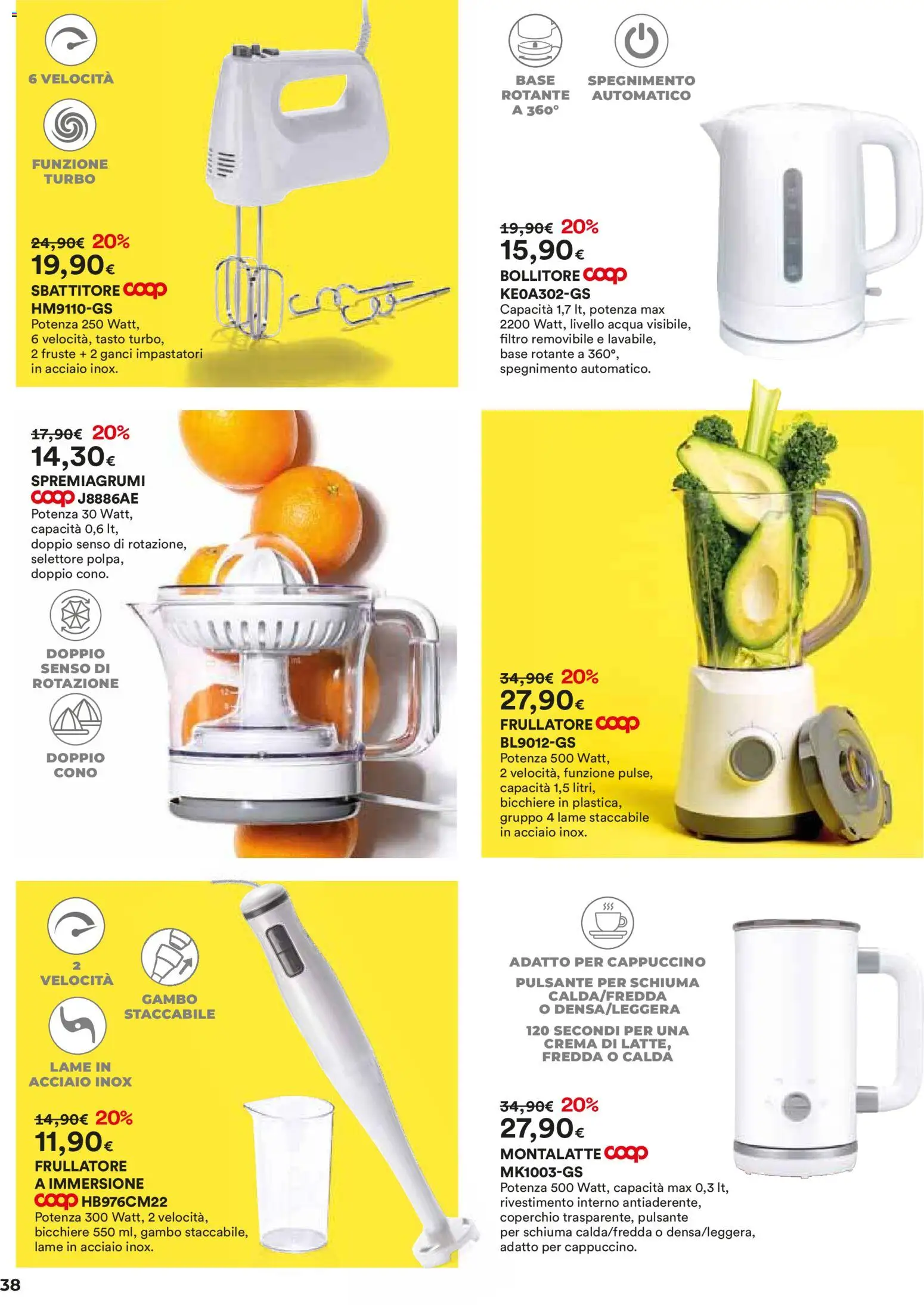 Volantino Ipercoop del 27.12.2025 | Pagina: 38 | Prodotti: Crema, Sbattitore, Bollitore, Spremiagrumi