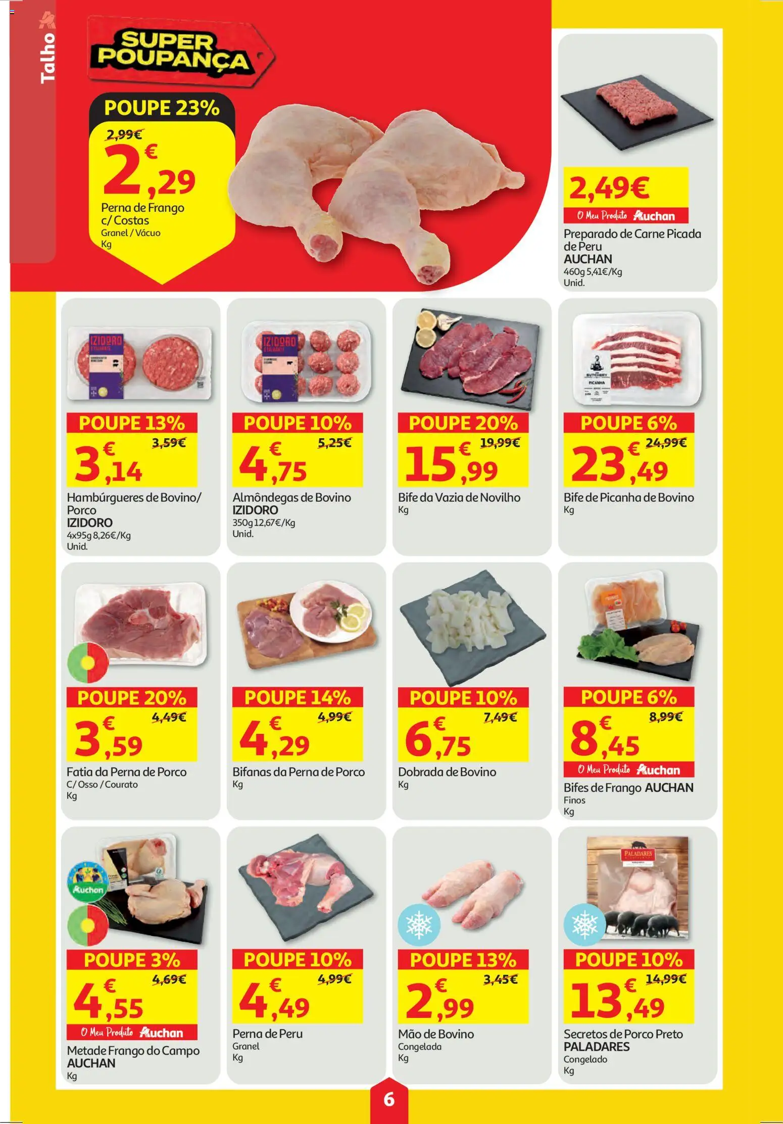 Auchan folheto │ válido de 22.01.2026 | Página: 6 | Produtos: Frango, Peru, Carne picada, Carne