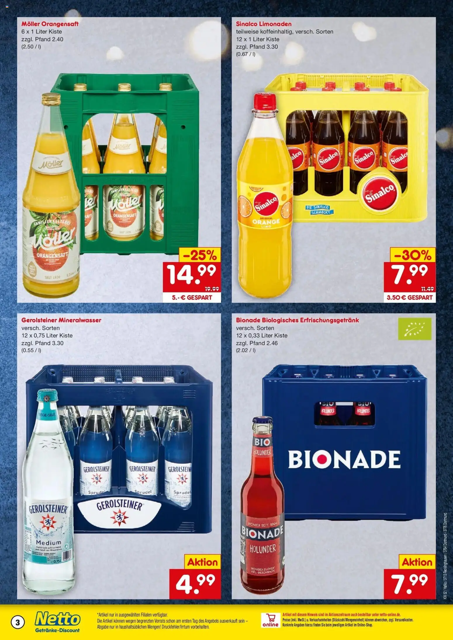 Netto Marken-Discount prospekt Recklinghausen	 – gültig ab 22.12.2025 | Seite: 4 | Produkte: Sinalco, Bionade, Orangensaft, Gerolsteiner