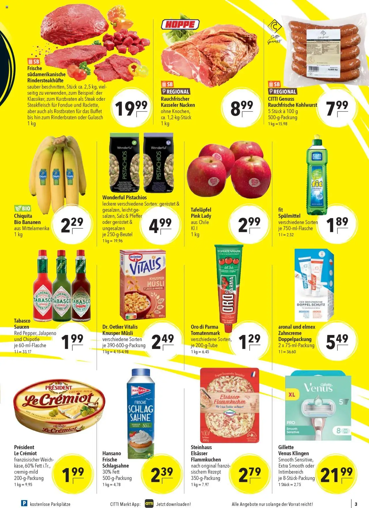 CITTI Markt Prospekt 	 – gültig ab 08.10.2025 | Seite: 3 | Produkte: Oro di parma, Kasseler nacken, Salz, Pfeffer
