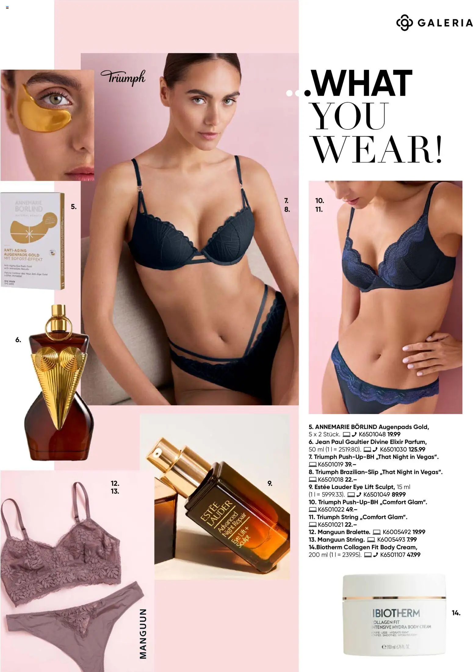 Galeria Karstadt Kaufhof Wäsche & Beauty Days Special – gültig ab 27.10.2025 | Seite: 3 | Produkte: String, Body Cream