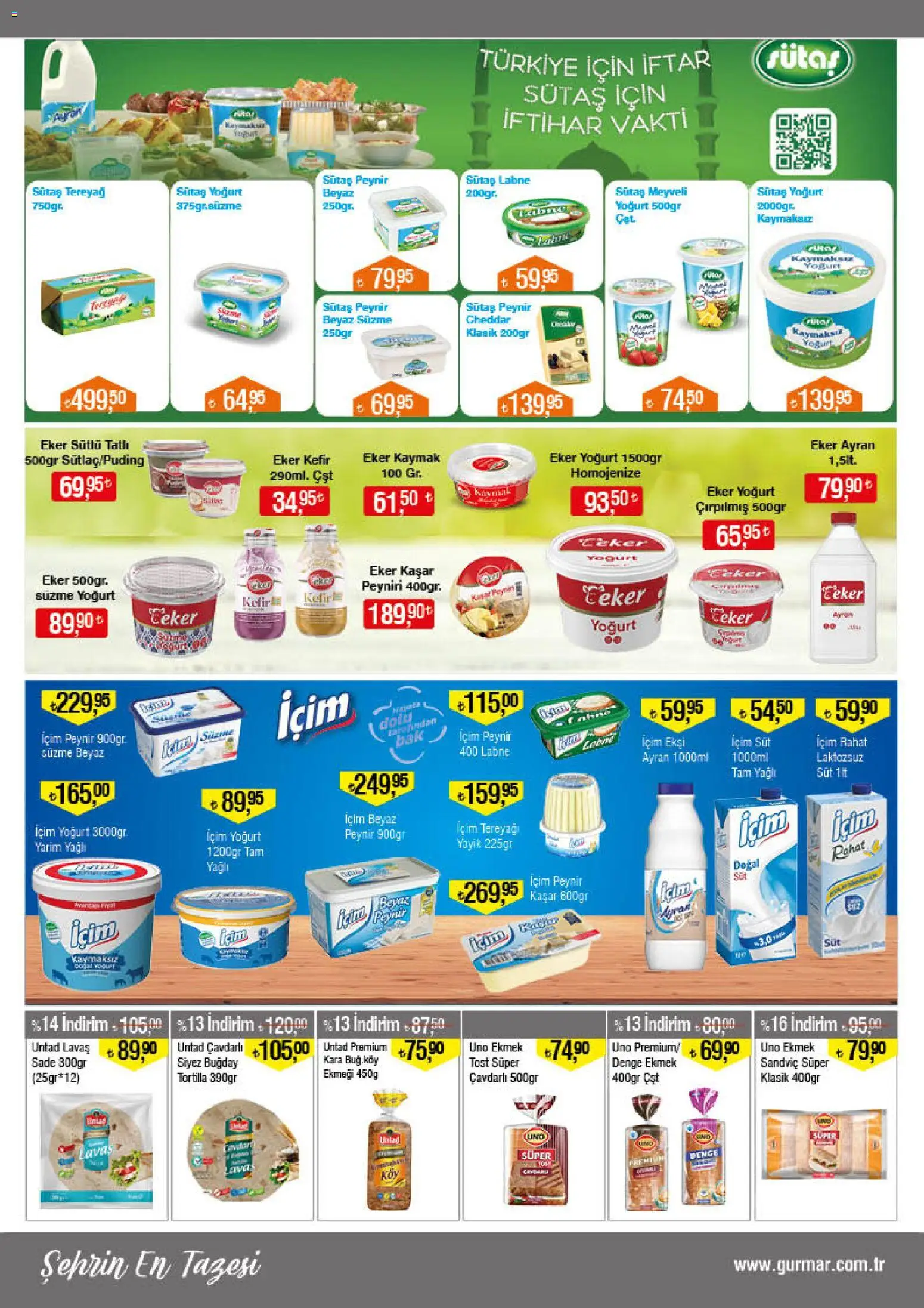 Gürmar Katalog - 01.03.2026 tarihinden itibaren geçerlidir | Sayfa: 5 | Ürünler: Kefir, Peynir, Yoğurt, Ekmek