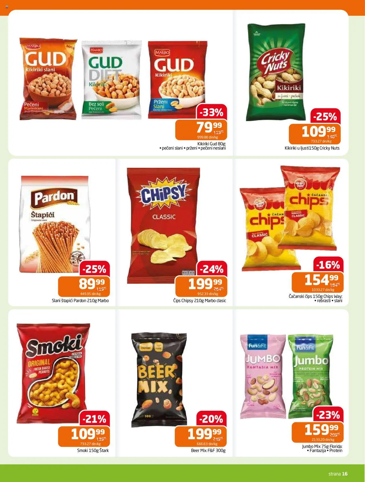 Gomex katalog - važi od 13.08.2025 | Strana: 16 | Proizvode: Čips, Protein, Smoki, Kikiriki