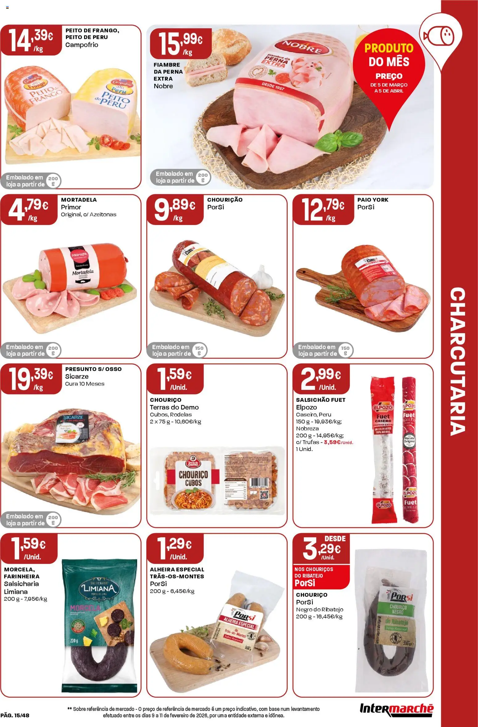 Intermarché folheto │ válido de 19.03.2026 | Página: 15 | Produtos: Frango, Peru, Chouriço, Alheira
