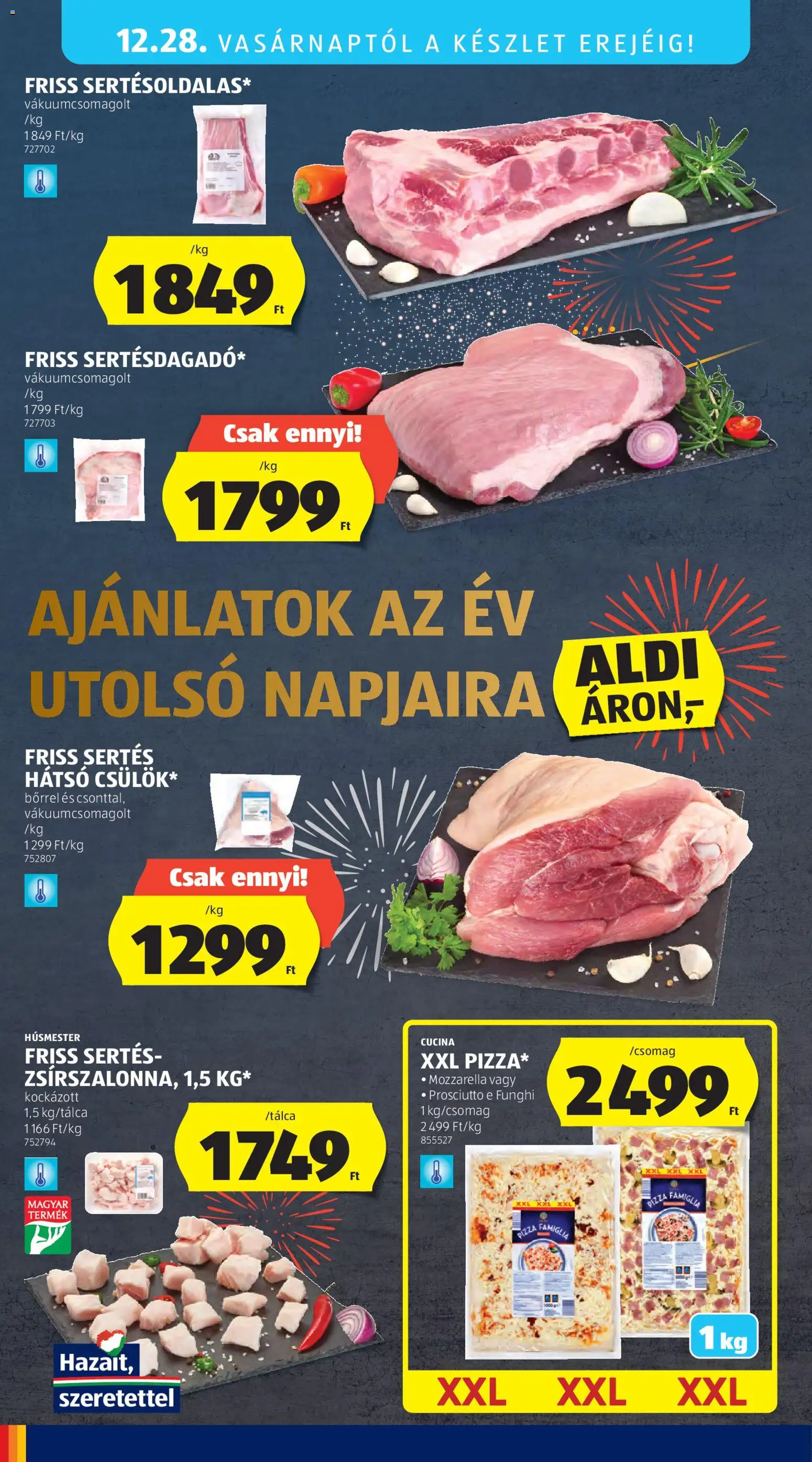 Aldi akciós ujság - amely érvényes a következő dátumtól: 27.12.2025 | Oldal: 32 | Termékek: Mozzarella, Pizza