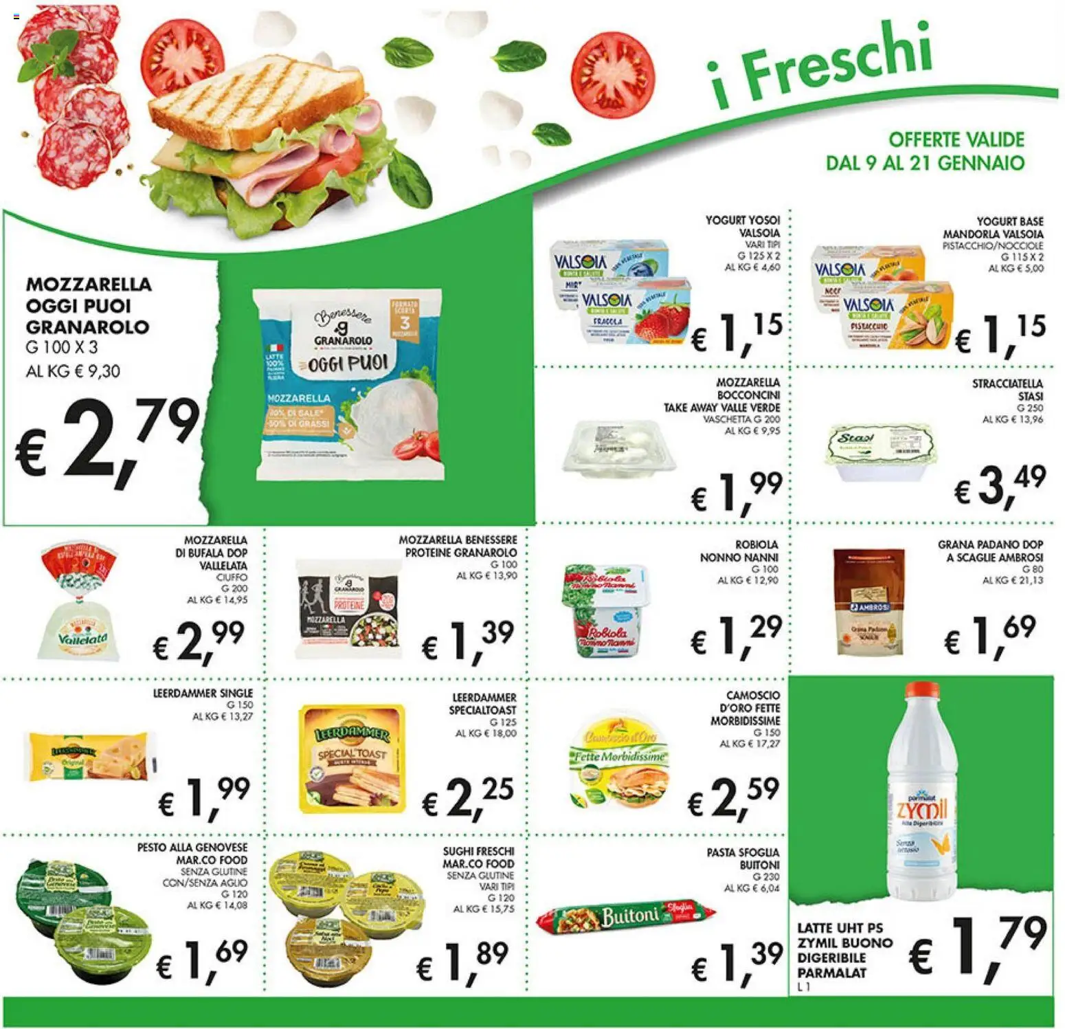 Volantino Coal del 09.01.2026 | Pagina: 20 | Prodotti: Pasta sfoglia, Latte, Pasta, Grana Padano