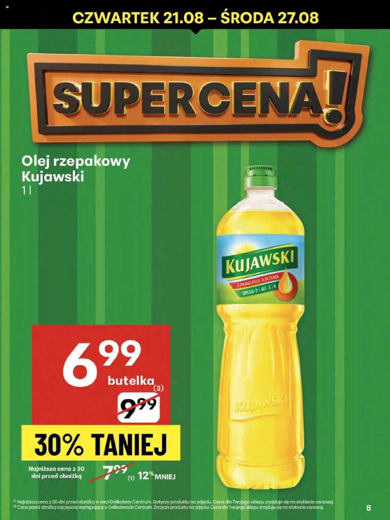 Delikatesy Centrum Gazetka - Sklepy Własne od 21.08.2025 | Strona: 8 | Produkty: Olej rzepakowy, Delikatesy, Olej