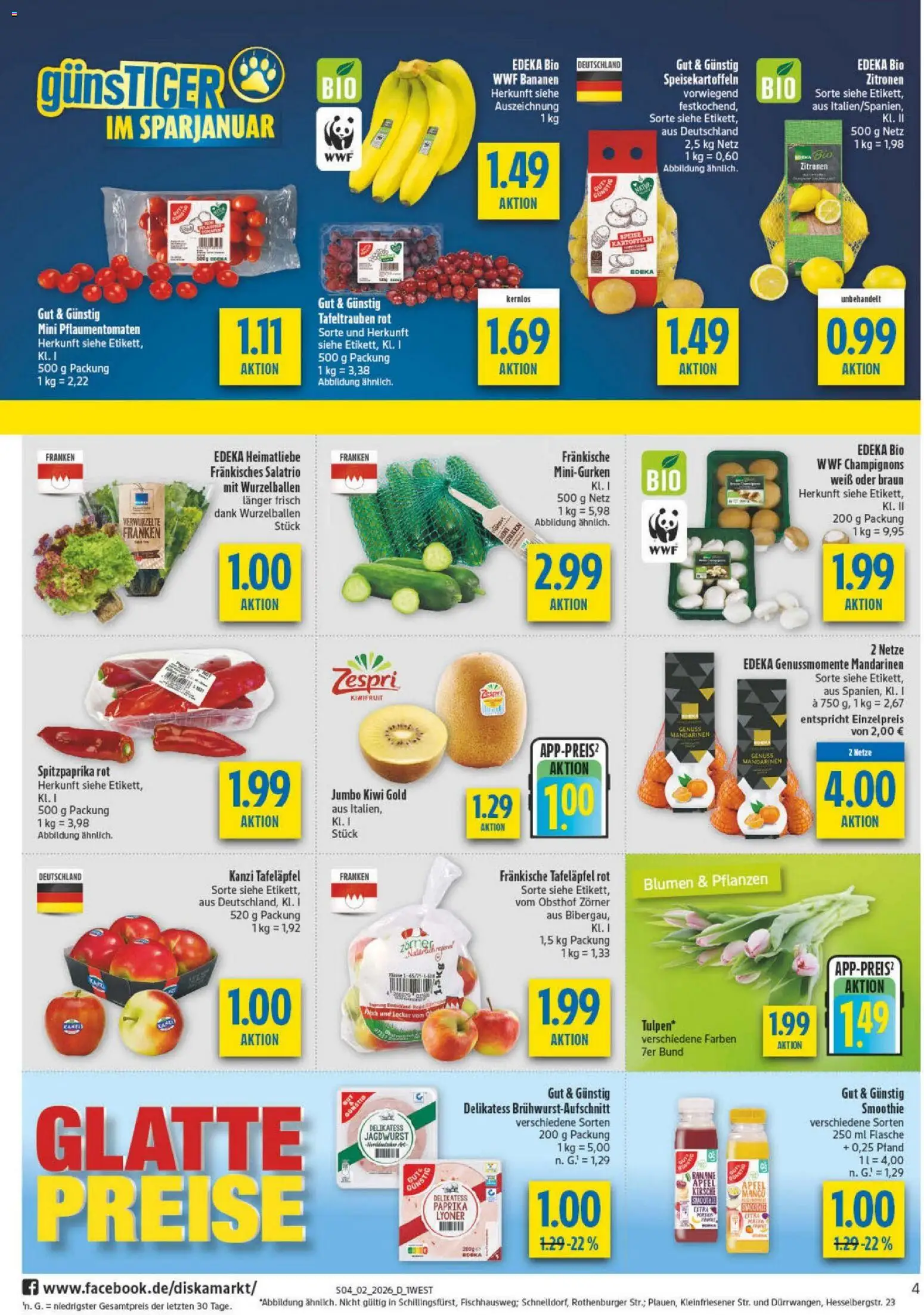 Diska - Diska Angebote Bayern KW02 – gültig ab 05.01.2026 | Seite: 4 | Produkte: Mandarinen, Kartoffeln, Paprika, Zitronen