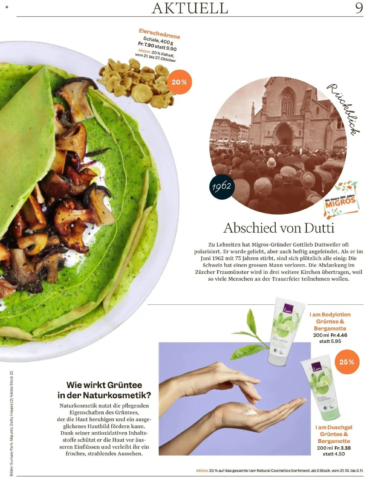 Migros Magazin – gültig ab 20.10.2025 | Seite: 9 | Produkte: Duschgel, Body Lotion, Shower Gel, Bilder