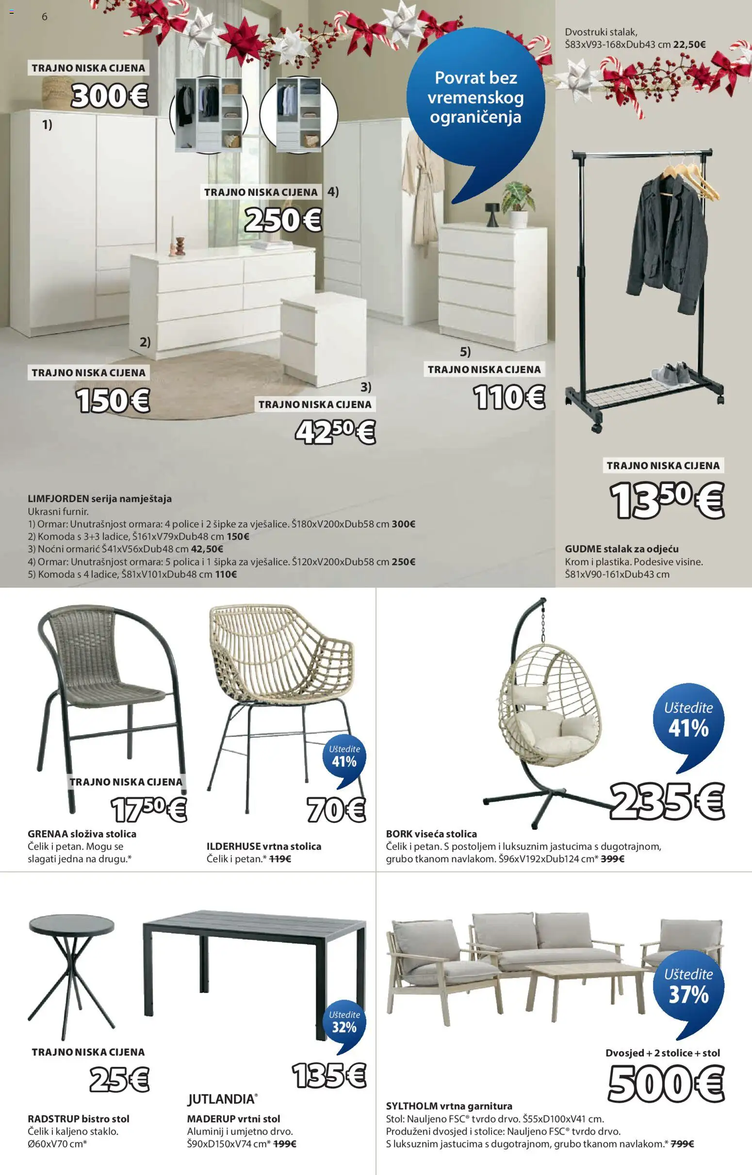 JYSK katalog | vrijedi od 01.12.2025 | Stranica: 6 | Proizvodi: Komoda, Noćni ormarić, Stolica, Vrtna garnitura