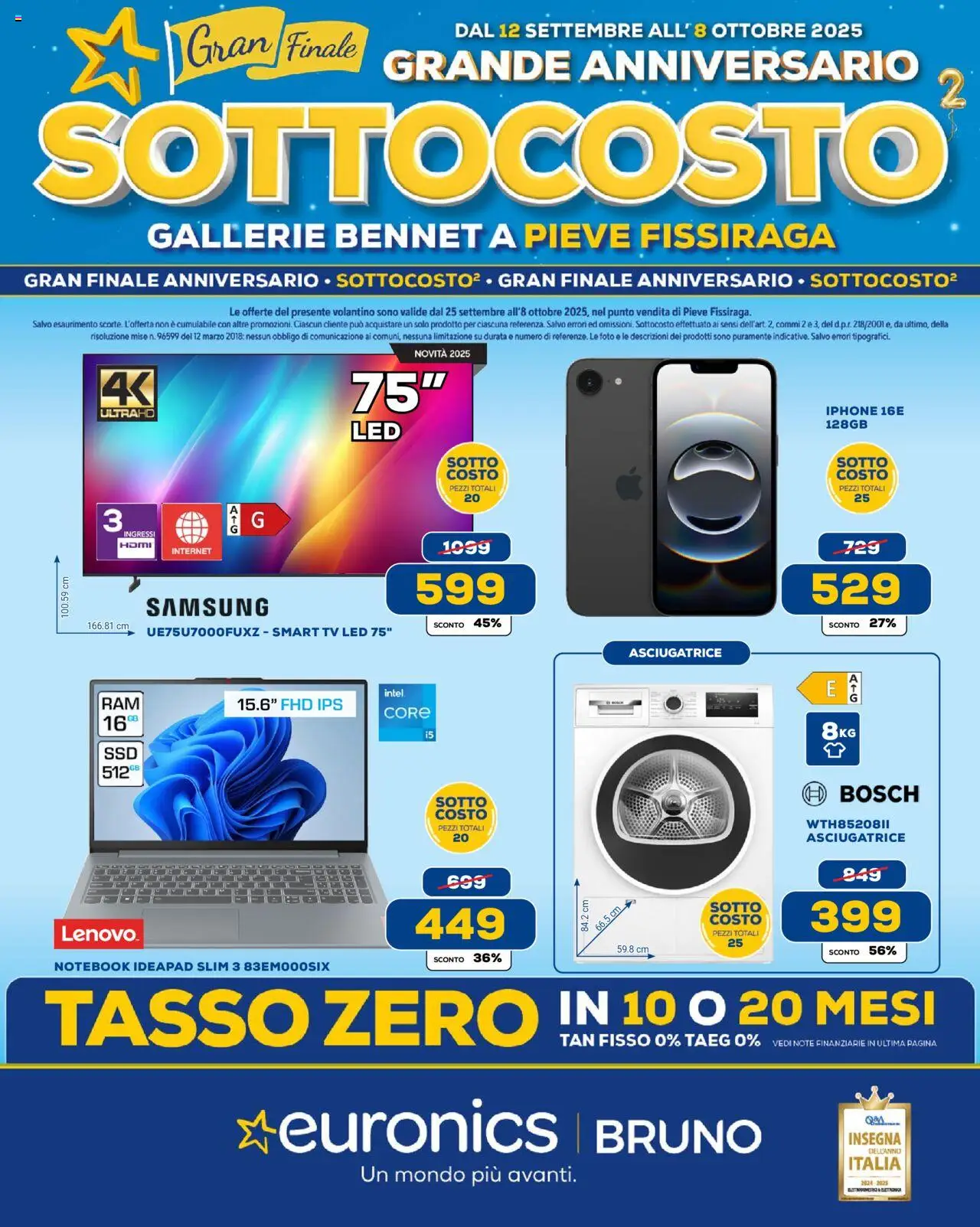 Volantino Euronics del 25.09.2025 | Pagina: 1 | Prodotti: Notebook, Iphone, TV, Samsung