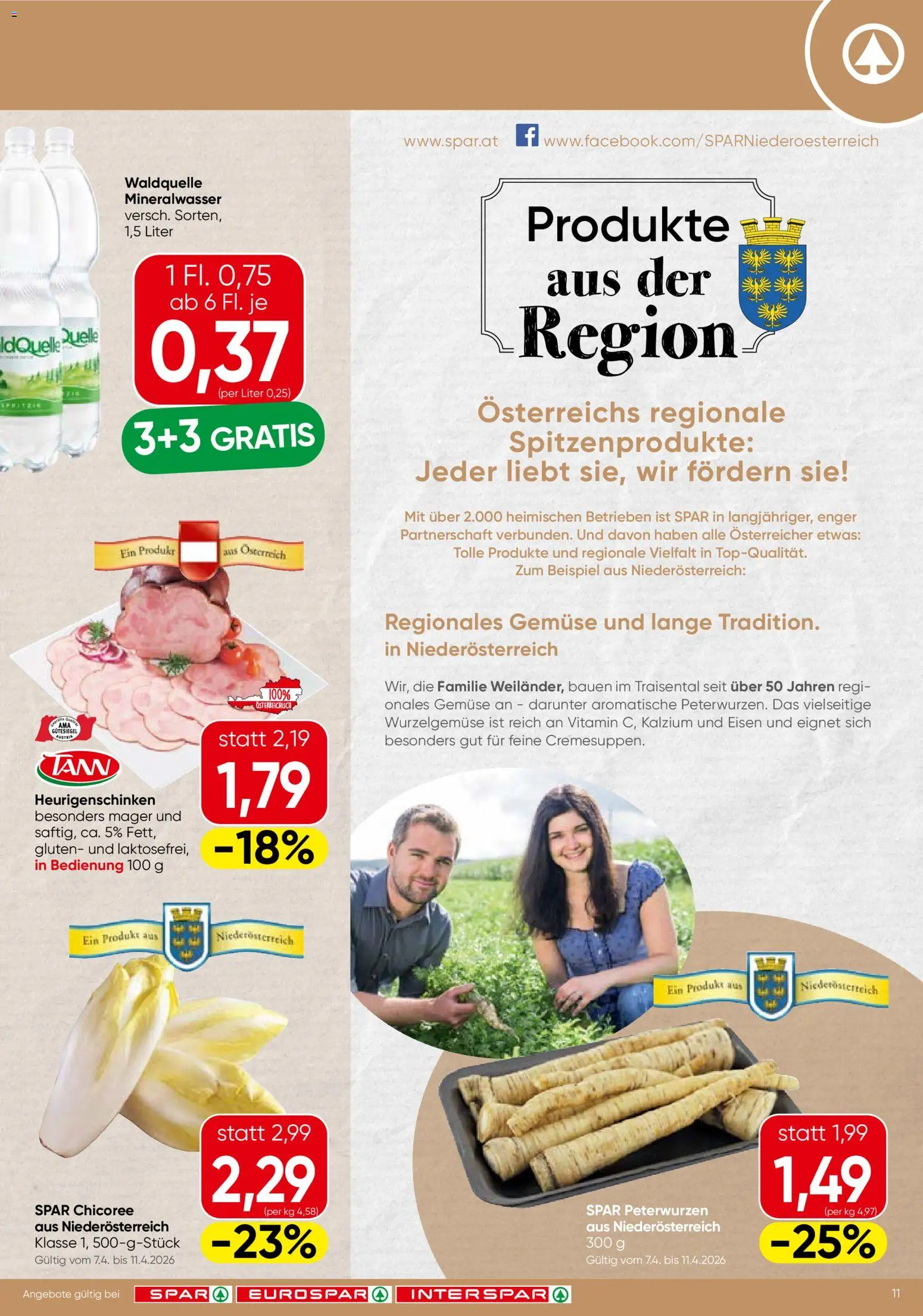 Spar Flugblatt - Kärnten gültig ab 09.04.2026 | Seite: 11 | Produkte: Gemüse