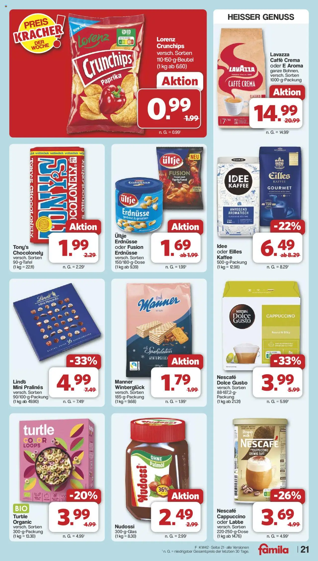 Famila Nordwest Prospekt 	 – gültig ab 13.10.2025 | Seite: 24 | Produkte: Erdnüsse, Paprika, Lindt, Dolce gusto