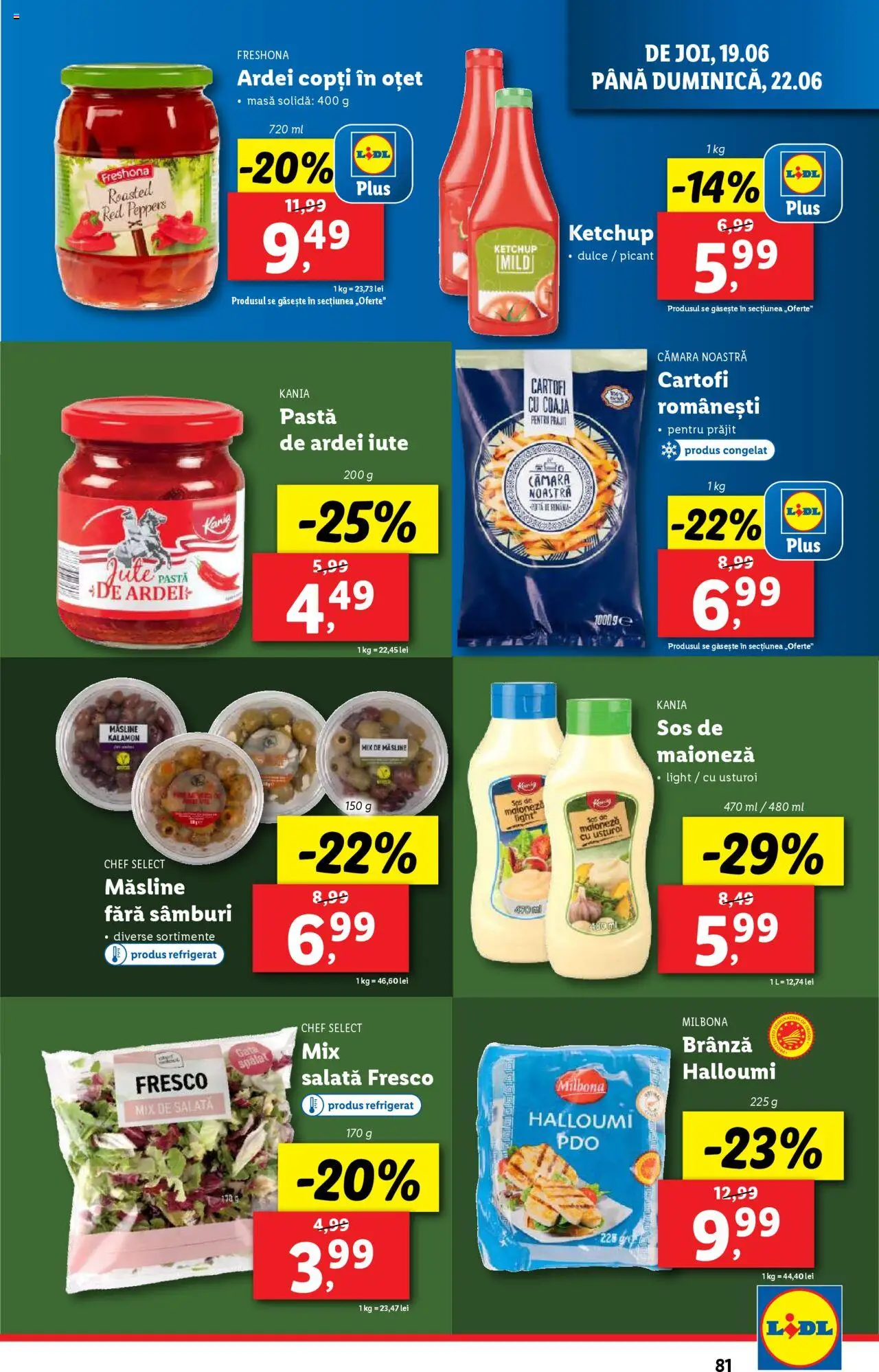 Catalog Lidl – valabil de la 16.06.2025 | Pagină: 81 | Produse: Măsline, Ardei, Brânză, Cartofi
