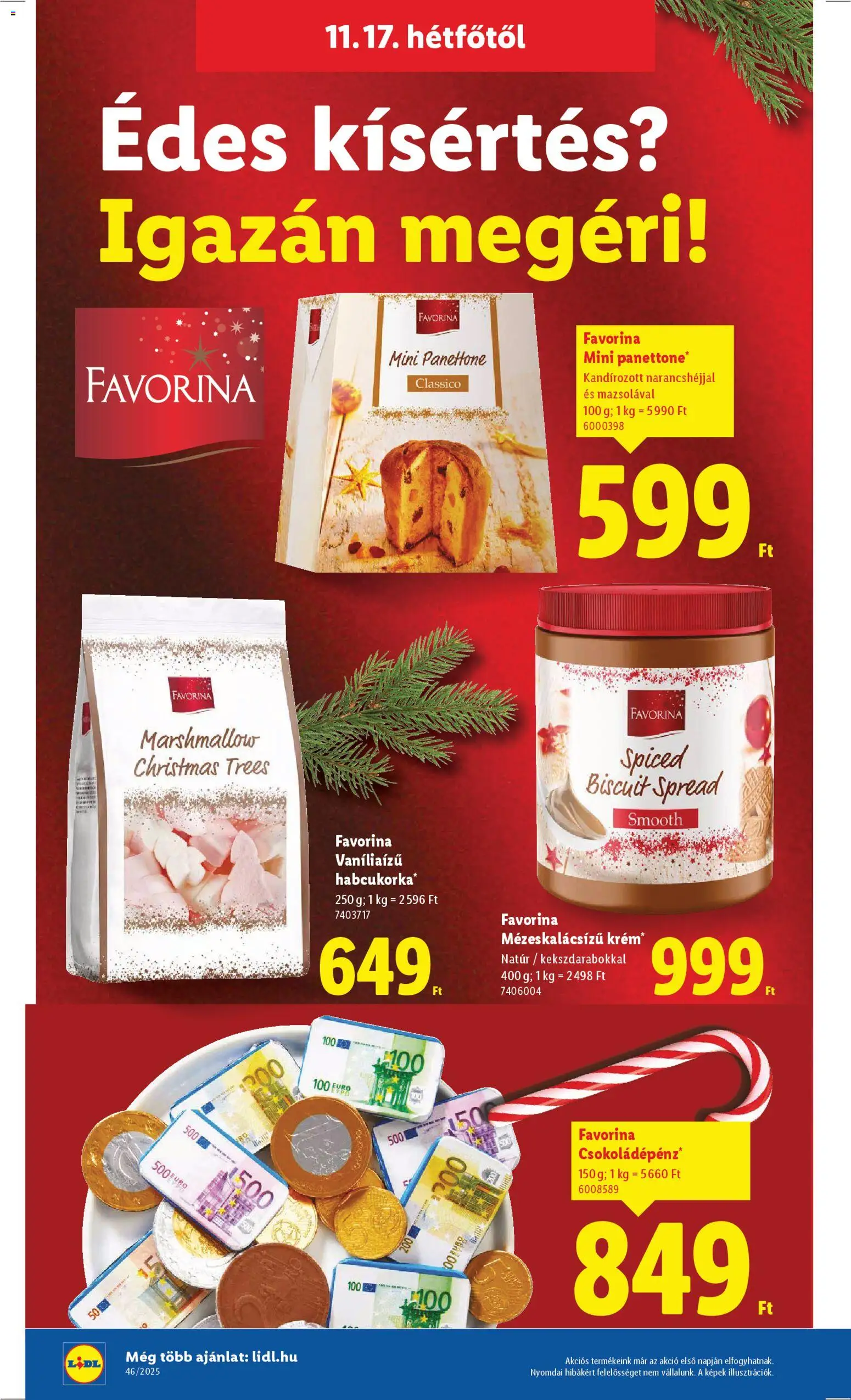 Lidl akciós ujság - amely érvényes a következő dátumtól: 13.11.2025 | Oldal: 44 | Termékek: Panettone