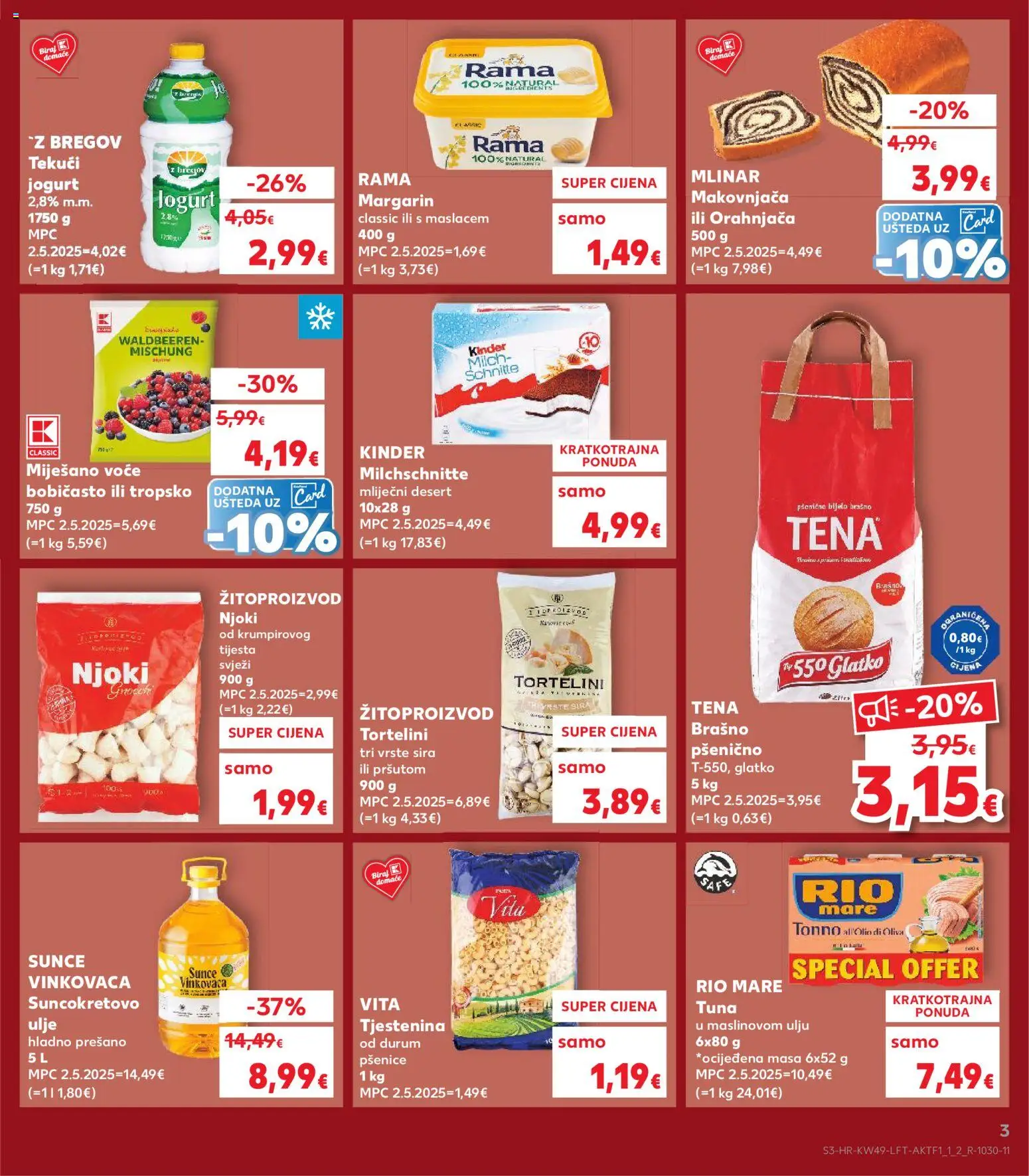Kaufland katalog | vrijedi od 03.12.2025 | Stranica: 3 | Proizvodi: Suncokretovo ulje, Ulje, Tortellini, Voće